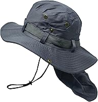 Vista 10 de Glory Max Sombrero de cubo Boonie con cubierta de solapa para el cuello Sun Safari ala ancha Pesca Jardín Senderismo Cap