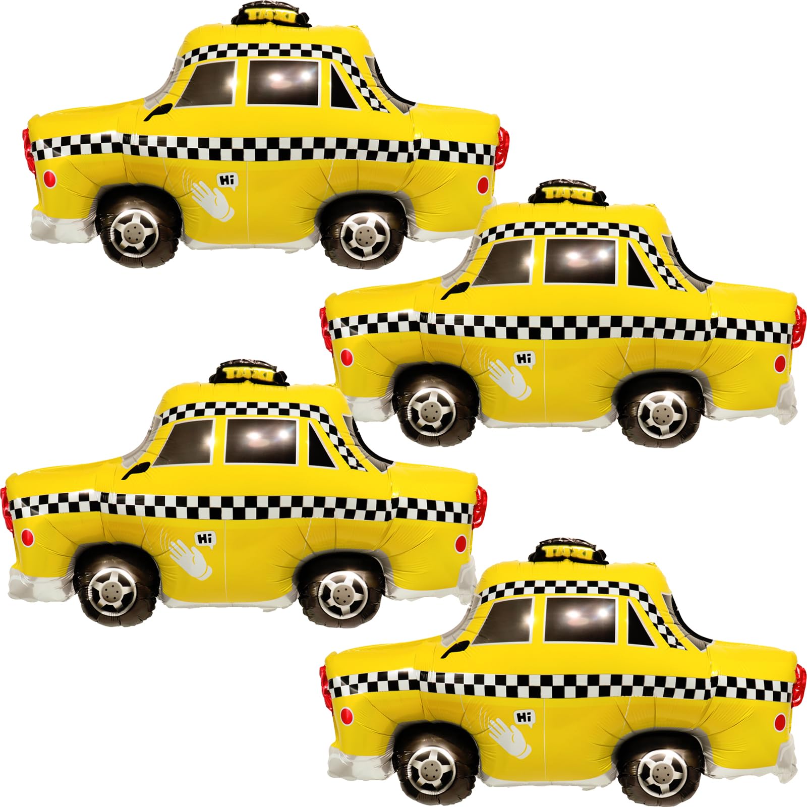 Amazon.com: 4pcs Yellow Taxi Balloon/NYC Checkered Cab Taxi