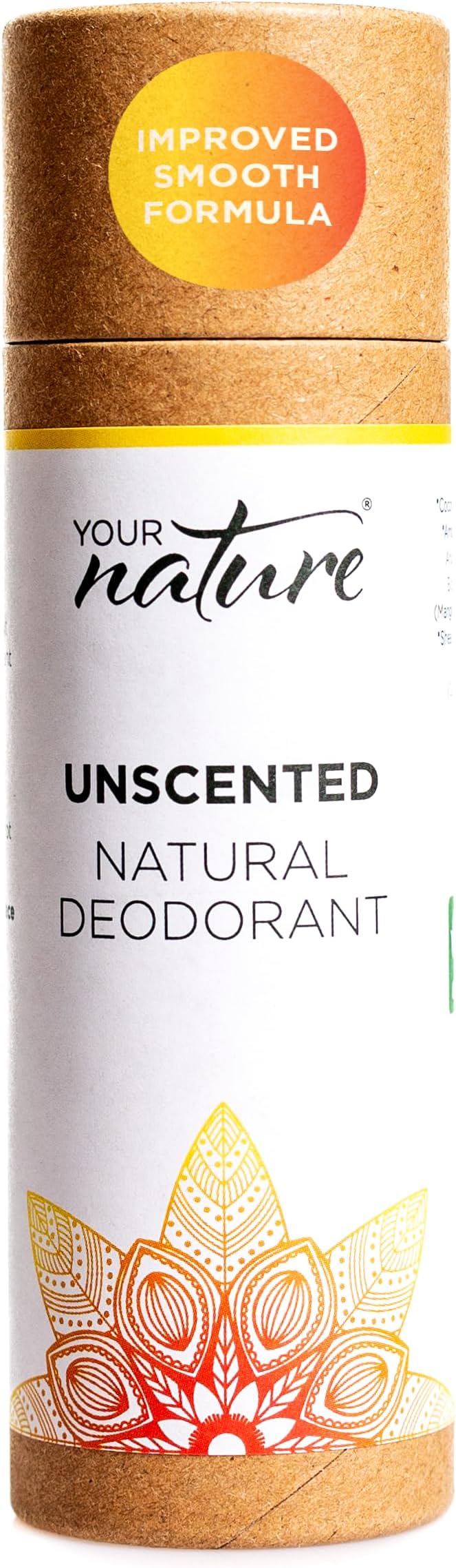 Your Nature Unscented Natural Deodorant Stick – 70g, 100% Plastic Free, Recyclable, Toxin-Free, Vegan, Cruelty-Free, Eco-Friendly, Handmade in UK