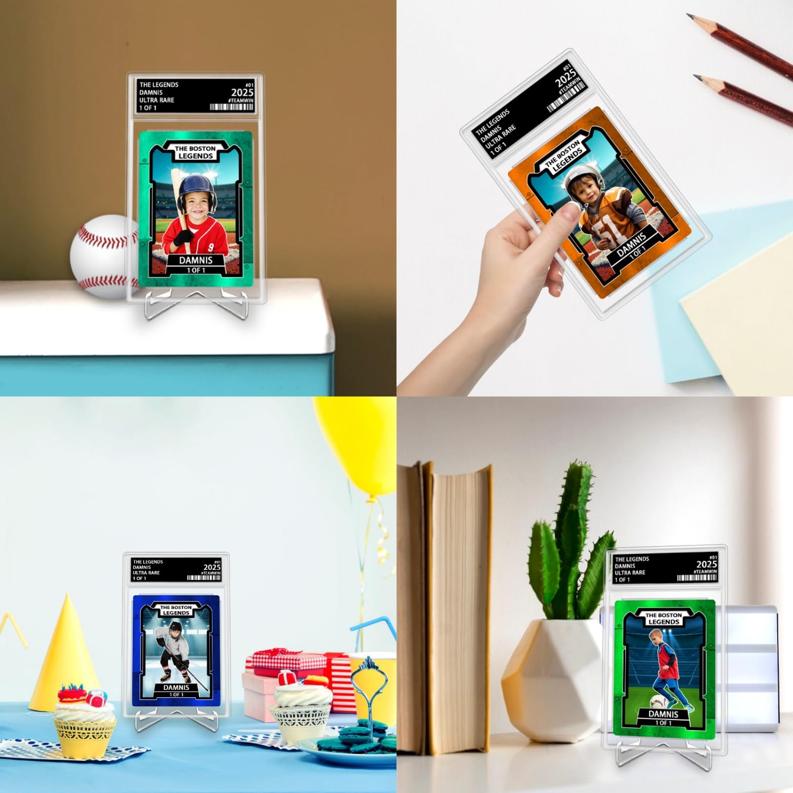 Amazon.com: Personalized Graded Sports Cards, Custom Name Graded Baseball  Card with Photo Picture, Sport Trading Cards for Kids Men Women Players ( Baseball) : Sports & Outdoors