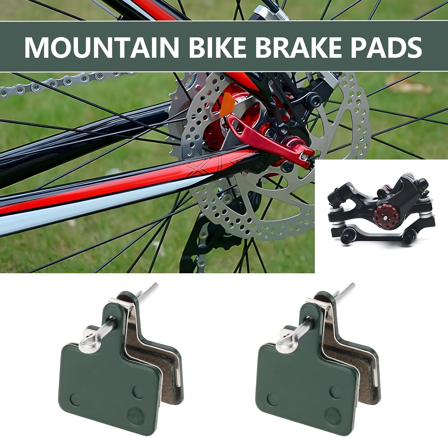 2 Pairs Bike Brake Pads Compatible with Shimano B01S B05S Compatible with Tektro E10.11 Spring Slip Latch for Mountain Bike Road Bike 31x35.2mm