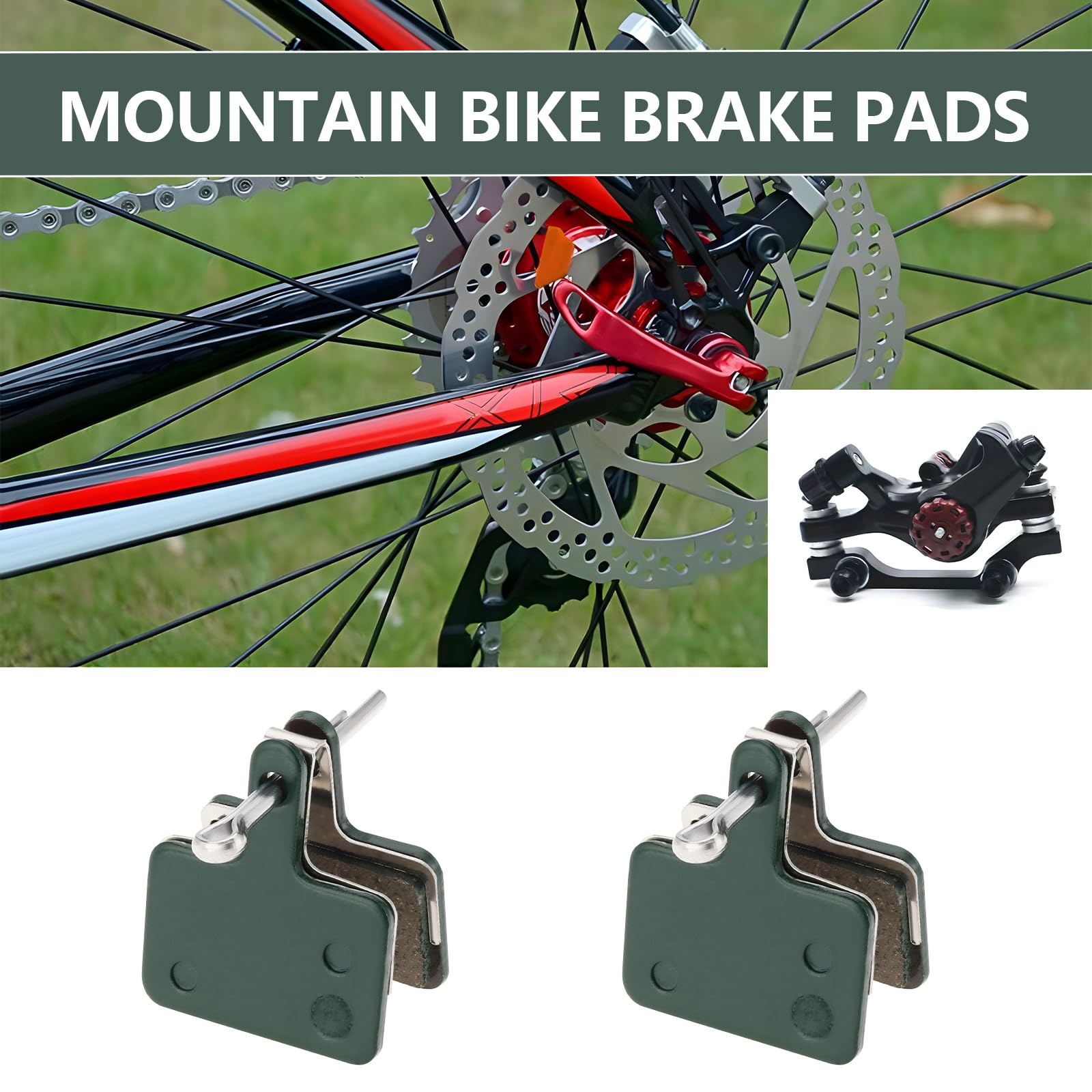 YINETTECH 2 works Bike Brake Pads Compatible with Shimano B01S B05S Compatible with Tektro E10.11 Spring Slip Latch for Mountain Bike Road Bike 31x35.2mm - Image 2