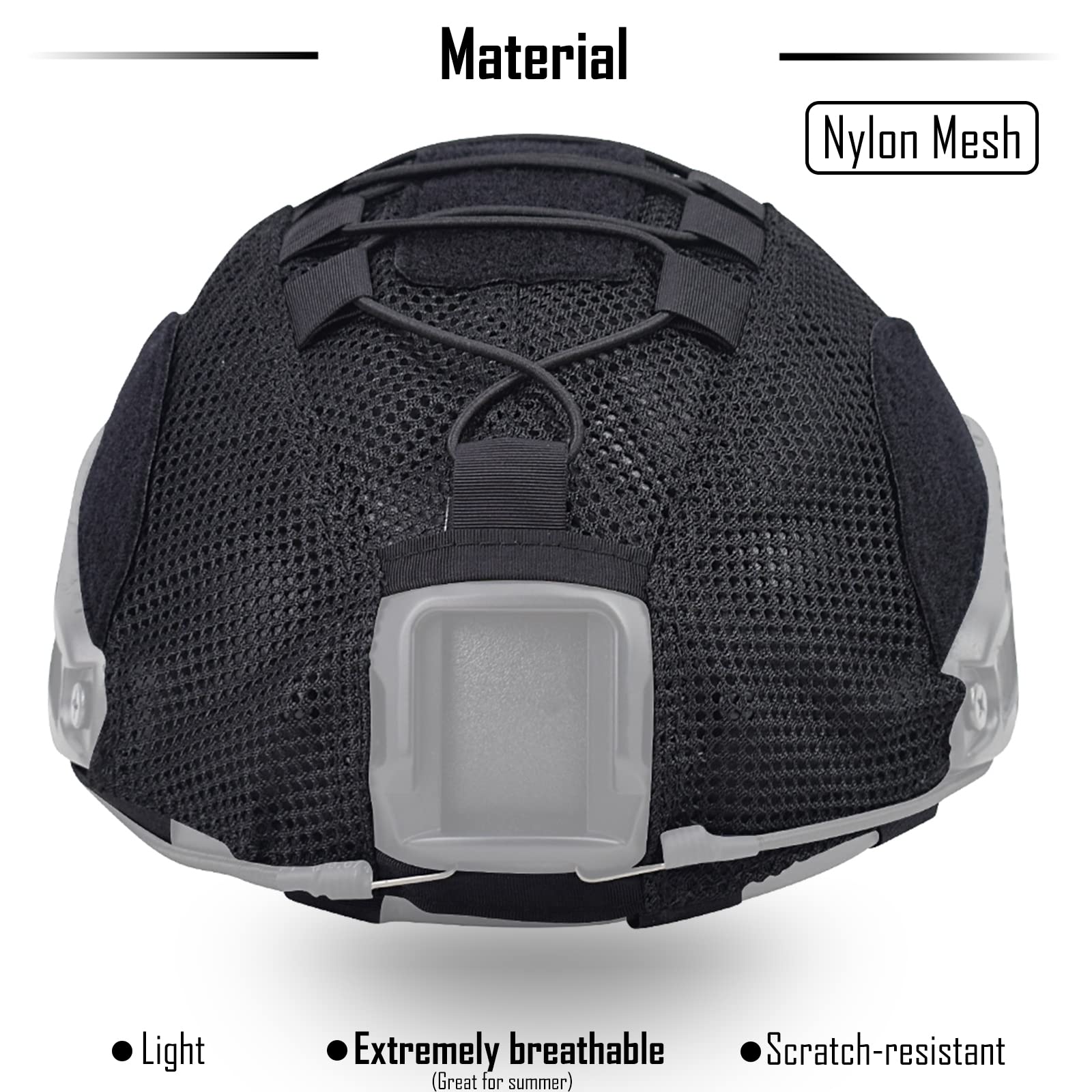 ACTIONUNION Airsoft Helmet Cover Breathable Mesh Tactical Paintball Helmet Cover (Tan)