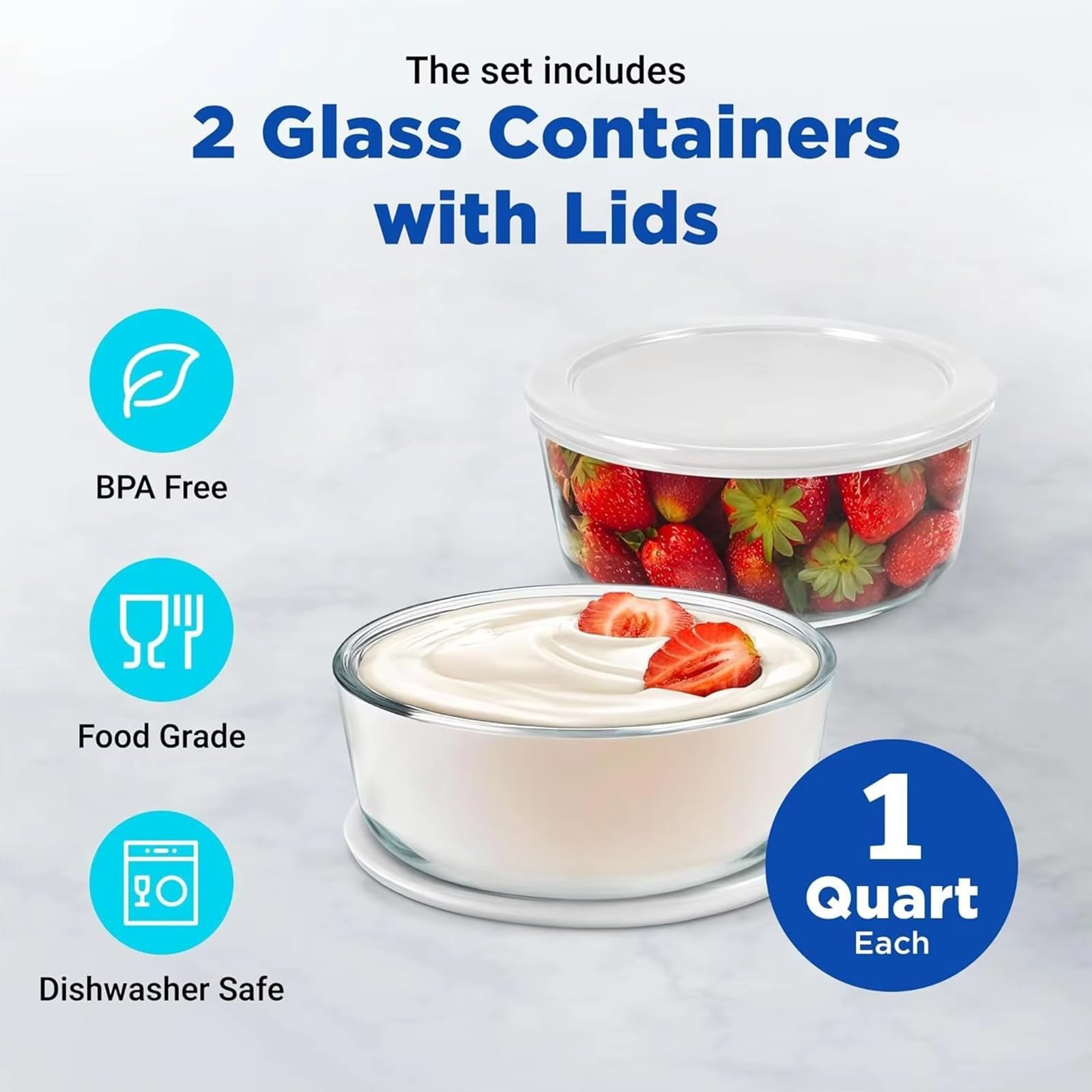 Yogurtera De 2 litros, Yogurtera Automática, con 2 Tarros De Cristal, Control De Tiempo Y Temperatura Ajustable, para Yogur Probiótico Casero, Natto, Fermentación