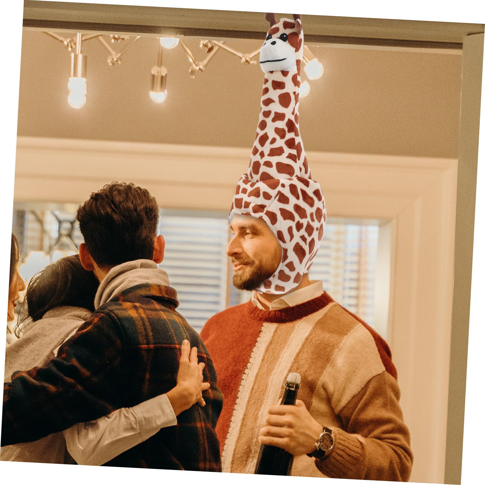 TOYANDONA Cappello Giraffa in Peluche Cotone Pp, Comodo da Indossare, Cappello Divertente a Forma di Giraffa per Feste e Spettacoli Fotografici