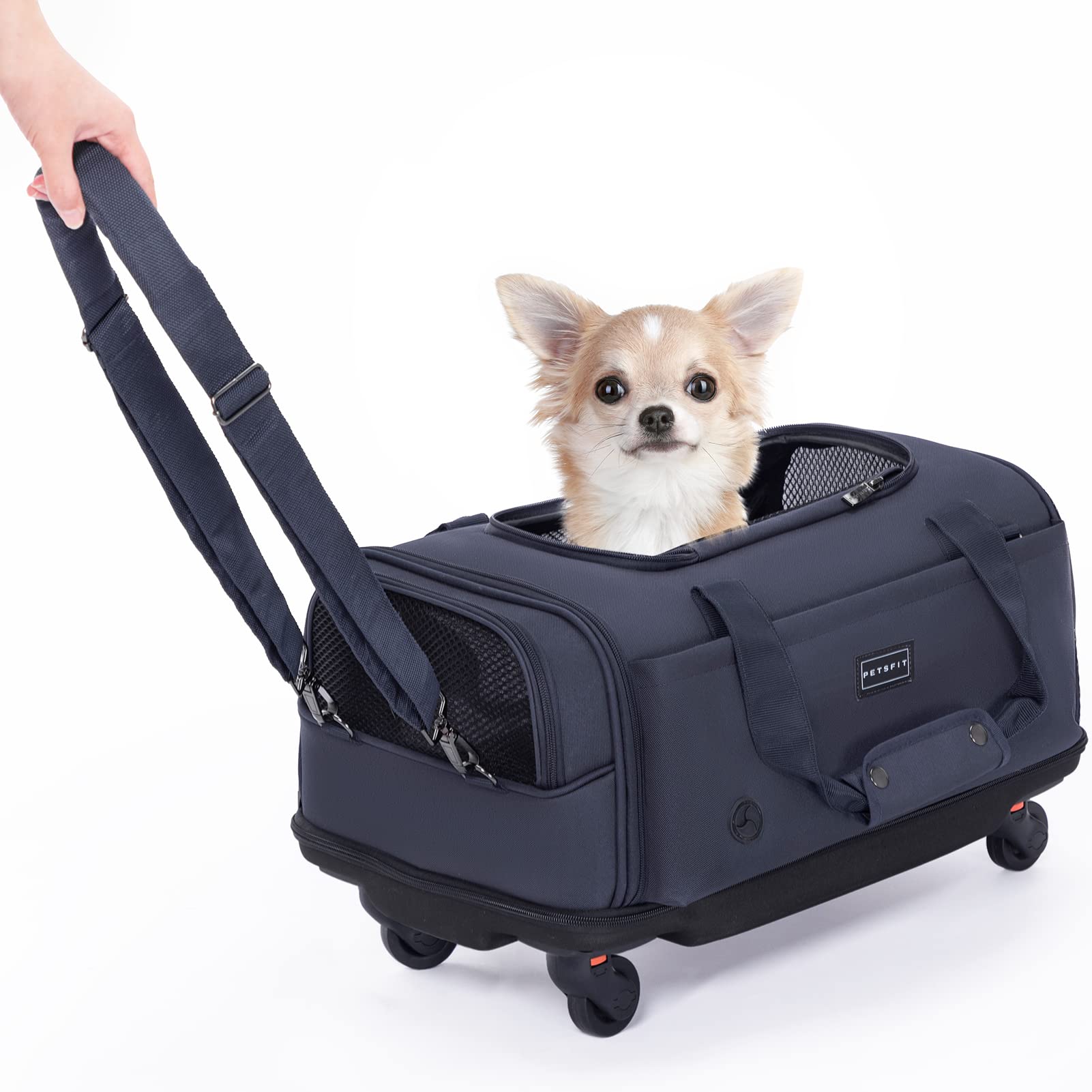 Amazon | Petsfit ペットキャリー キャスター付 キャリーカート 