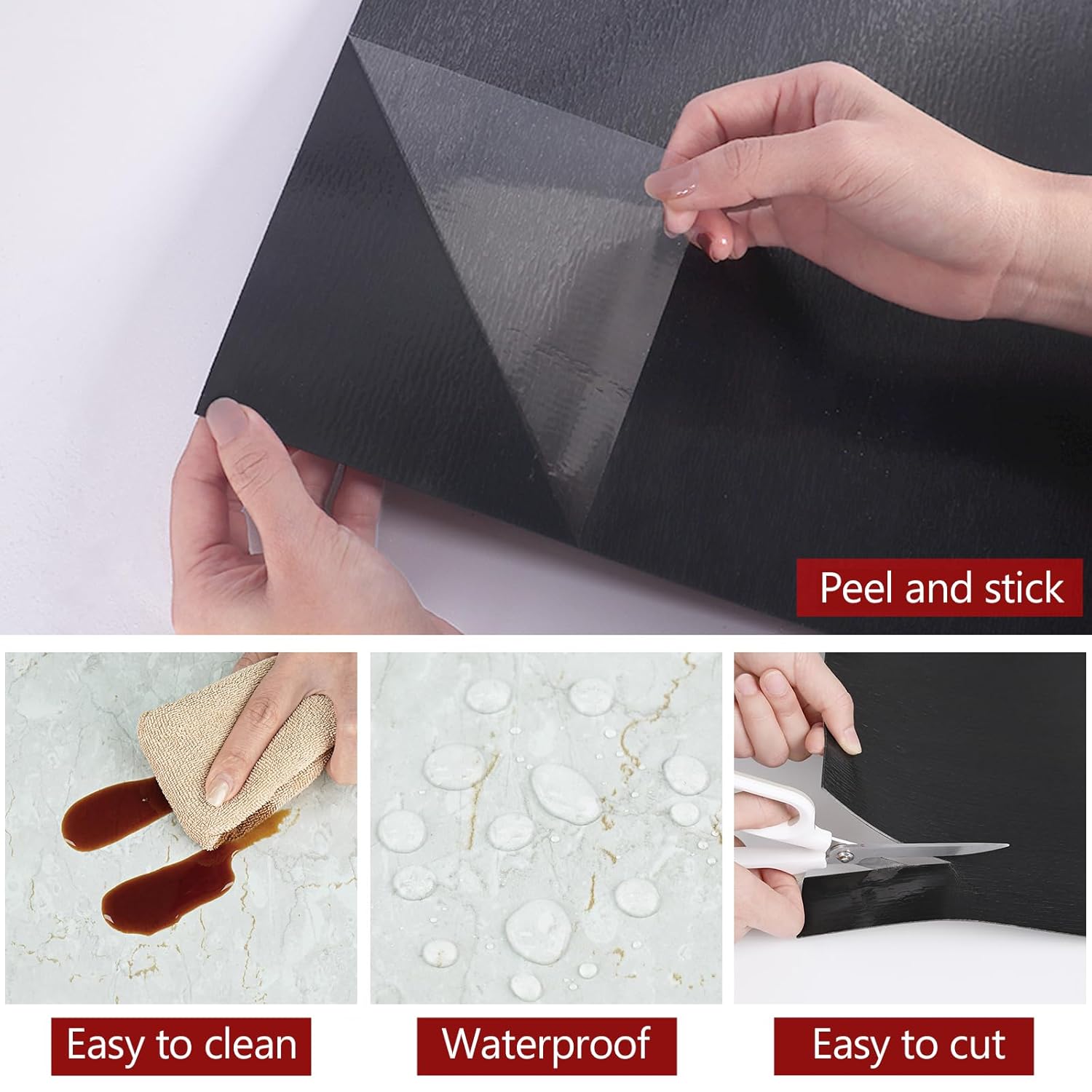 WESTICK 20 Pcs Grey Marble Peel and Stick Tile Floor Waterproof Vinyl Flooring Marble Look 12 X 12 Peel and Stick Floor Tile Removable Flooring Tiles Easy DIY Sticky Tiles for Bathroom Bedroom Hallway
