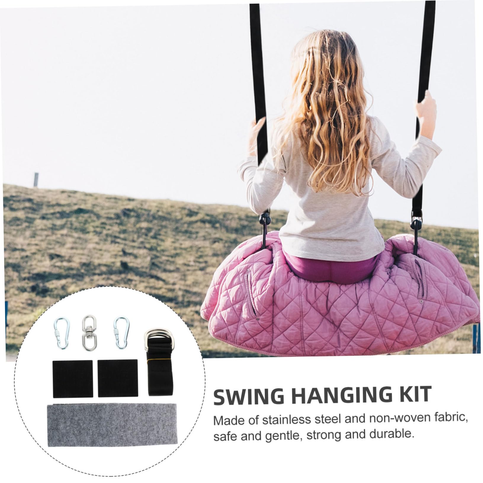 Abaodam Sangle De Suspension pour Hamac De Camping Kit Complet pour Balançoire Corde Polyester Robuste Et Facile à Installer Transporter