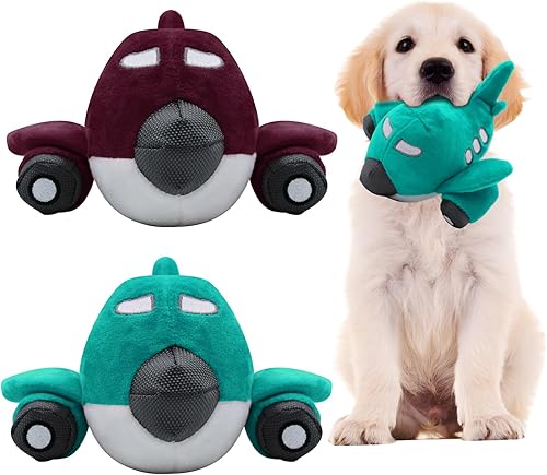 Miniatura 1 de Paquete de 2 juguetes chirriantes para perros, juguetes chirriantes para perros, forma de felpa suave, juguete para masticar, juguete interactivo