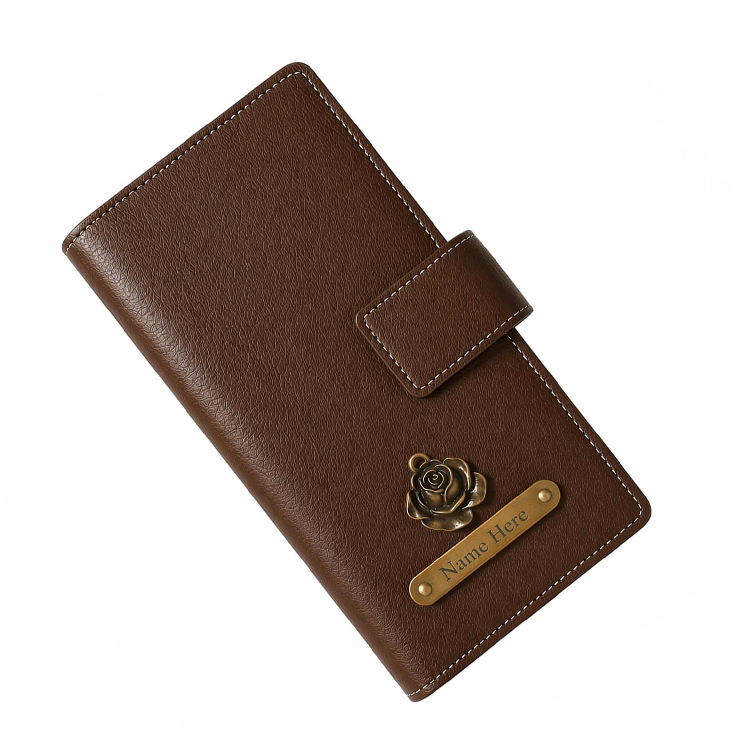 Personalized Travel Wallet for Men & Women | Custom Name Passport Holder with Boarding Pass, Card & Currency Slots | Leather Travel Organizer for Couples (Brown)-image-48