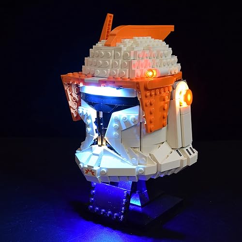 Miniatura 3 de Kit de iluminación LED diseñado para casco de Star Wars Clone Commander Cody compatible con Lego 75350, no incluye modelo