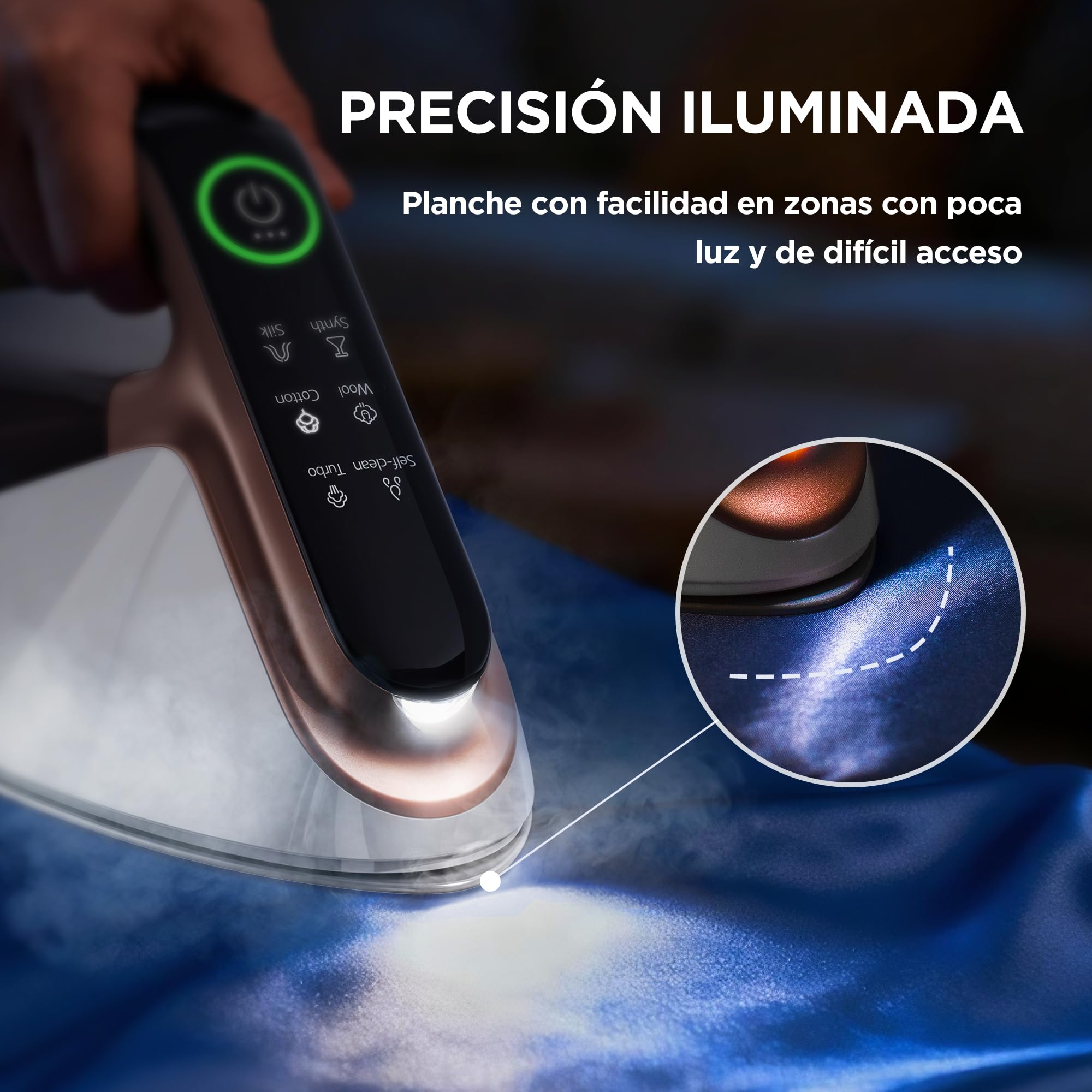 Newbealer Plancha de Vapor 2300W con Turbo Vapor,4 Temperaturas | Golpe de vapor de 200 g/min, Depósito de Agua Removible de 350 ml, Calentamiento Rápido en 20s, Apagado y Autolimpieza, Oro