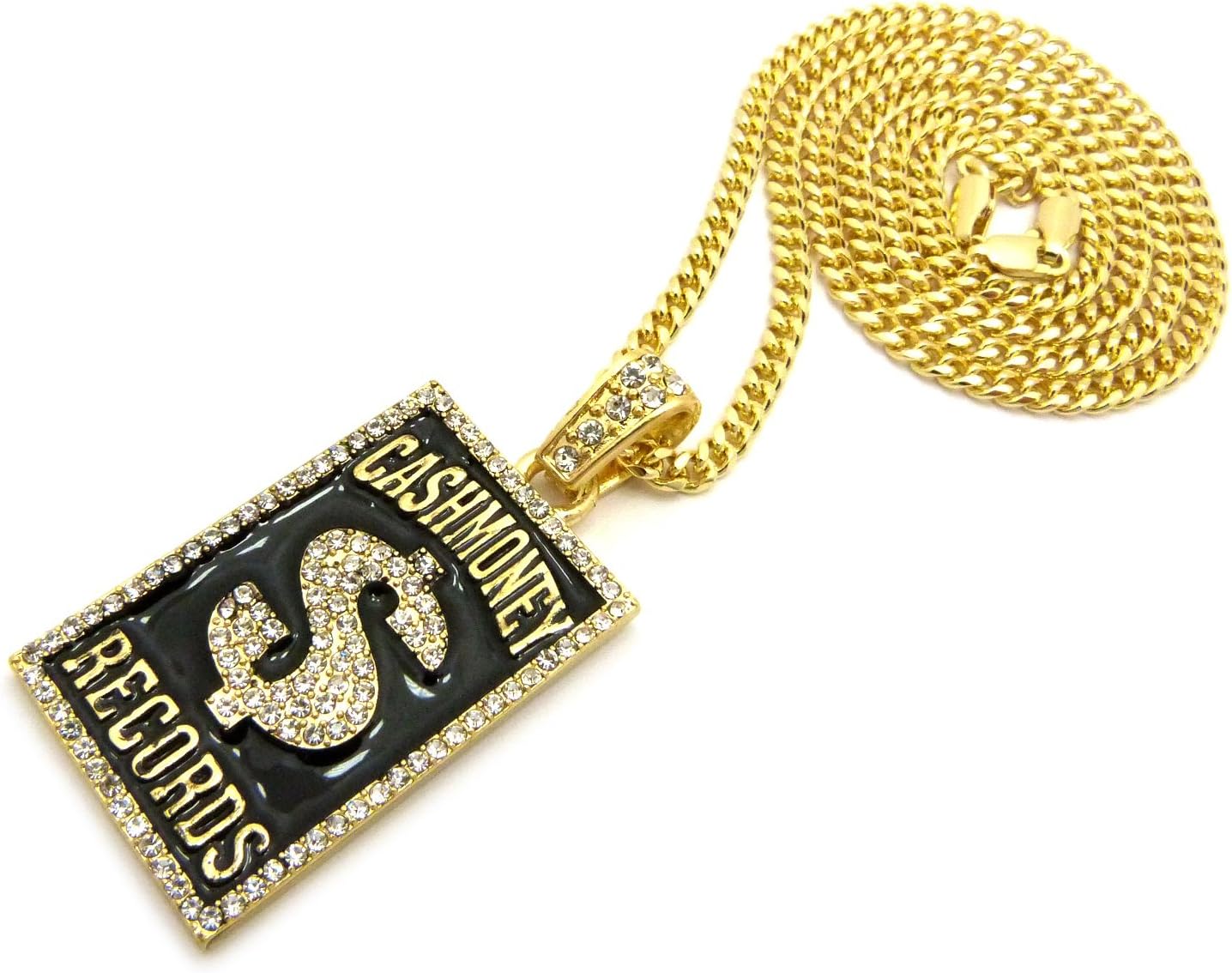 New Cash Money Records Pendant & 24" Cuban/Rope/Fox Chain Necklace - XZ177G