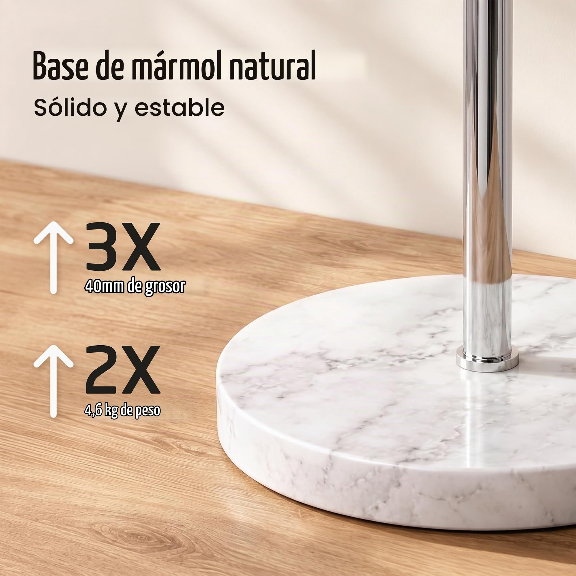 KES Toallero de Pie Barra Toallas Baño 3 Niveles Giratorio con Base Mármol Toalleros de Baño Pie Acero Inoxidable SUS304 Pulido, BTH219