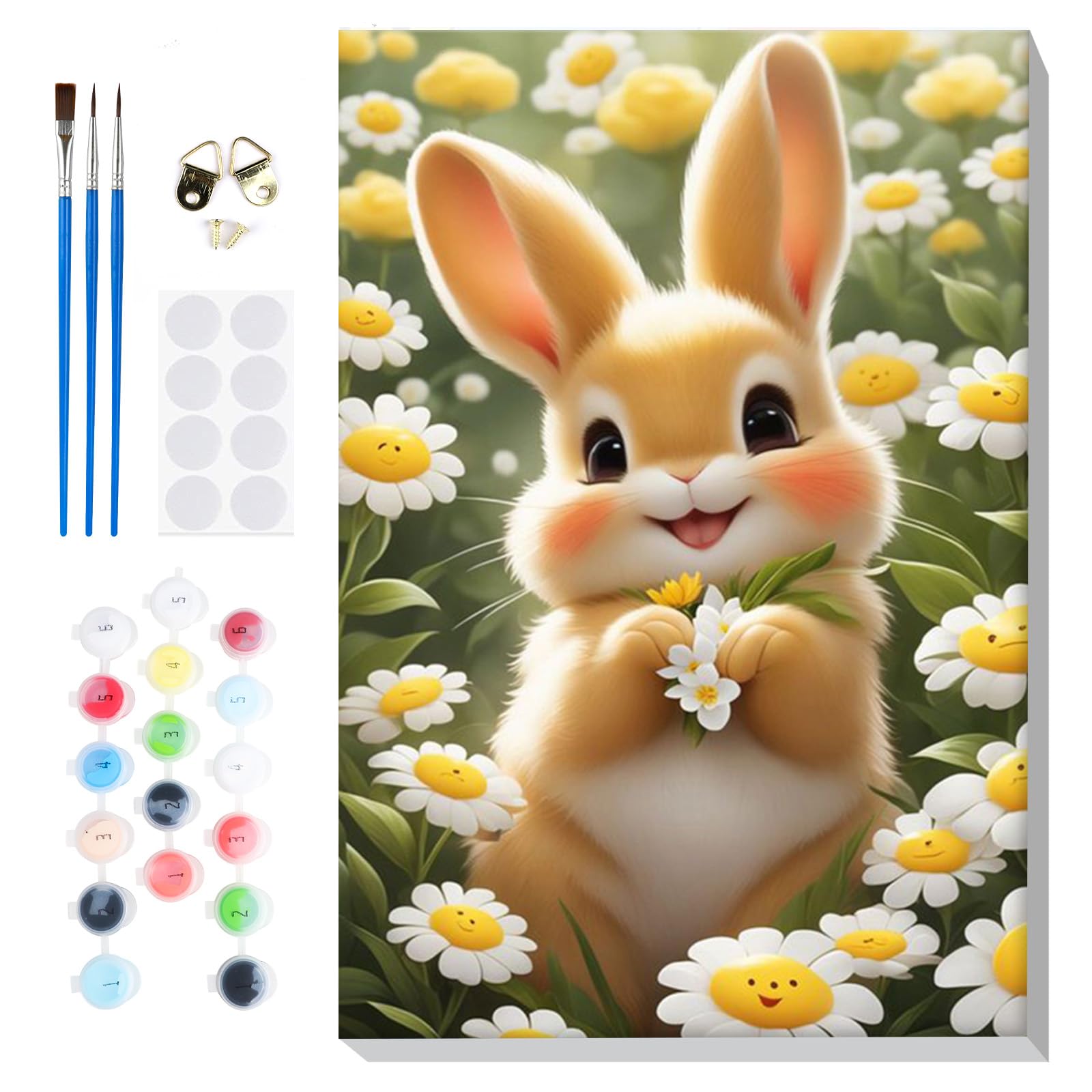 Lxmsja Pintar por Numeros Pato Adultos con Marco, DIY Cuadros para Pintar Pascua Colorear por Números Lienzos, Pintura Acrilica Manualidades Adulto Decoracion Hogar Pared 20x30cm — view 15