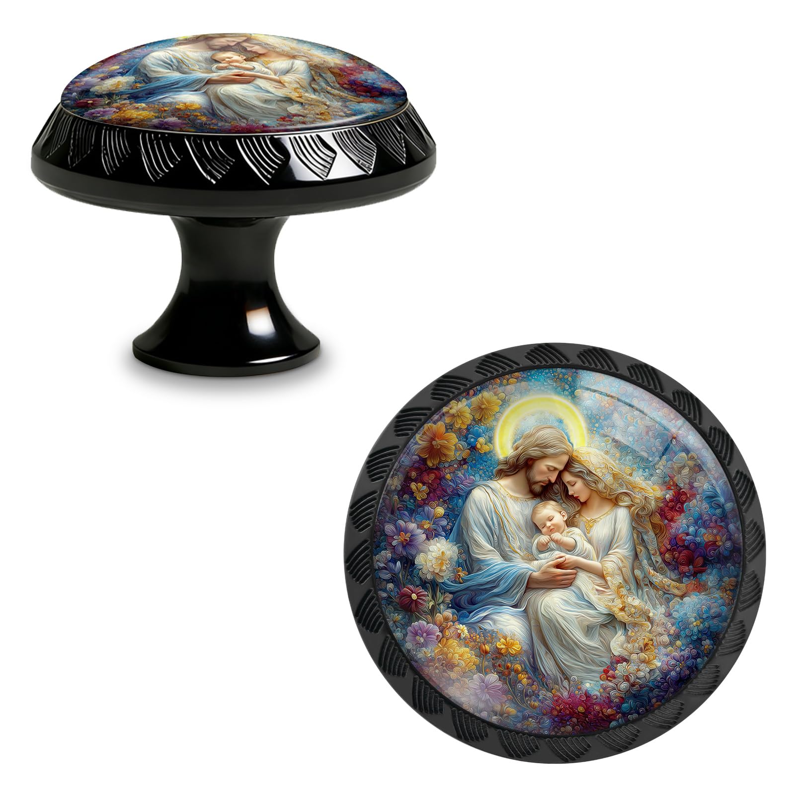 Boutons de tiroir ronds en acrylique Yiruhe pour armoire de cuisine (Lot de 4)
