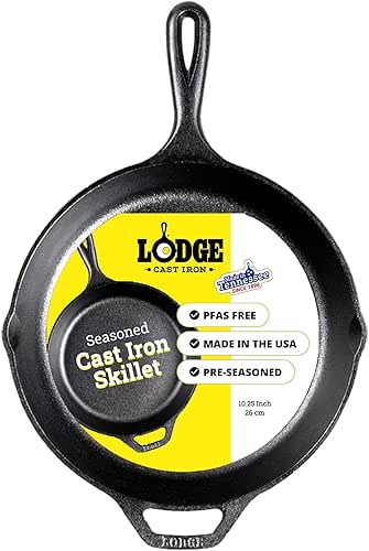 Lodge Seasoned Cast Iron Skillet - PFAS-Free, Non-Toxic Cookware -