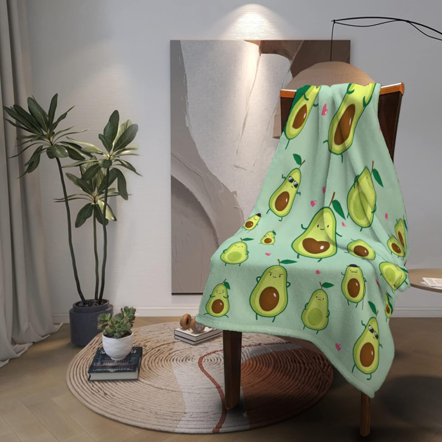 Avocado Blanket Soft Warm Throw Blanket for Kids Adults Gift,Lightweight Cozy Luxury Flannel Blankets for Couch Bed Sofa 80"x60"