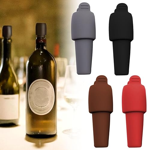 Tapón de vino de silicona para botellas de vino, tapones de vino para botellas de vino, cubierta de botella de sello para cerveza champán, cubiertas