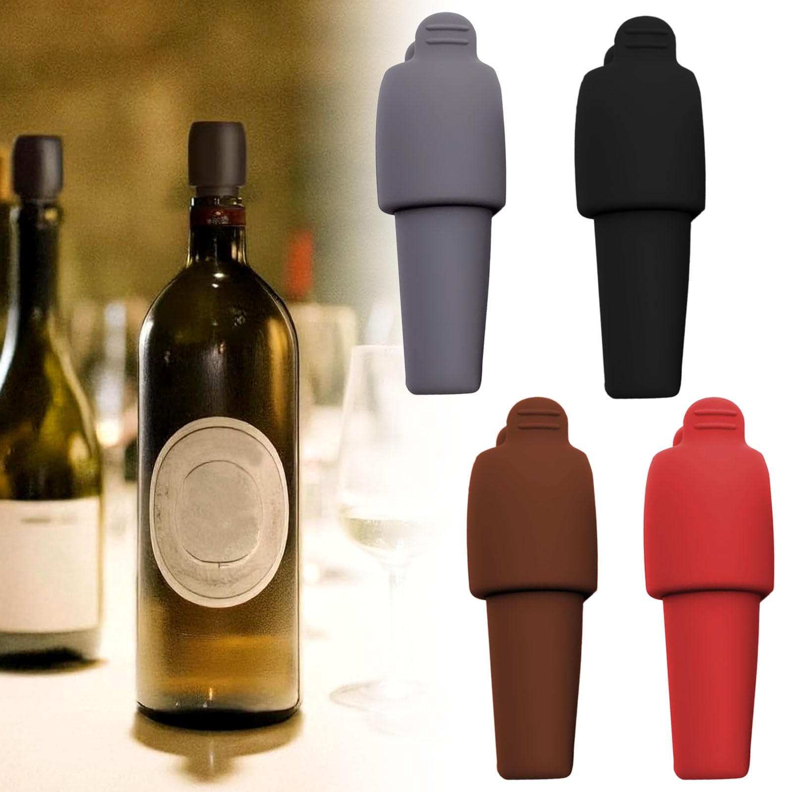 Silicone Wine Stopper for Wine Bottles 2025 New Wine Stoppers for Wine Bottles Seal Bottle Cover for Beer