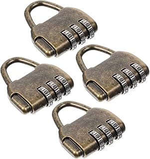 OSALADI 4pcs Combination Lock for Locker Mini Gift Box Mini Combination Lock Antique Password Padlock Mini Bronze Coded Padlock Escape Room Locks Security Lock for Cabinet Drawers Suitcase