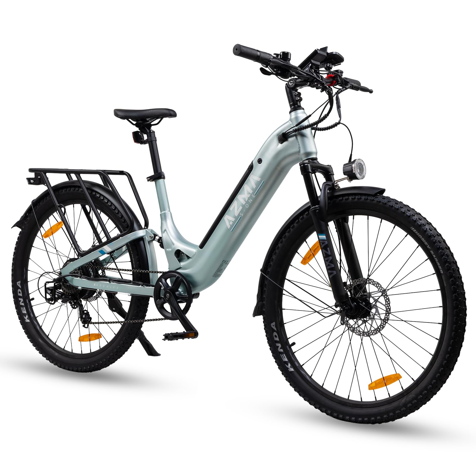 AZMA Bici Elettrica, 27.5"/29" Bici Elettrica Uomo Donna, 48V/36V Batteria Rimovibile, Autonomia Fino 100, 8 Velocità, Ebike da Per Pendolari Urbani e MTB (S1-blu)