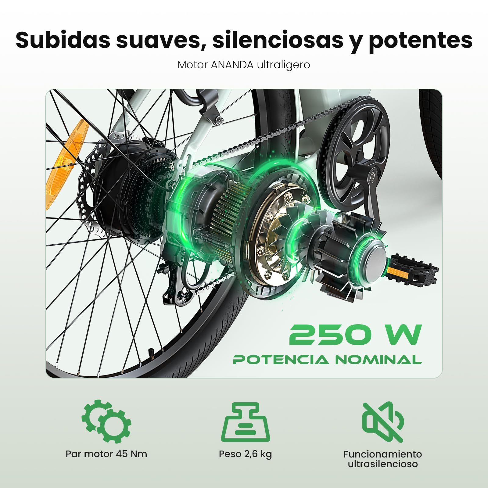 Bicicleta Eléctrica para Mujer 27,5", Motor 250W, Batería Extraíble 36V 15,6Ah hasta 100 km, Velocidad 25 km/h