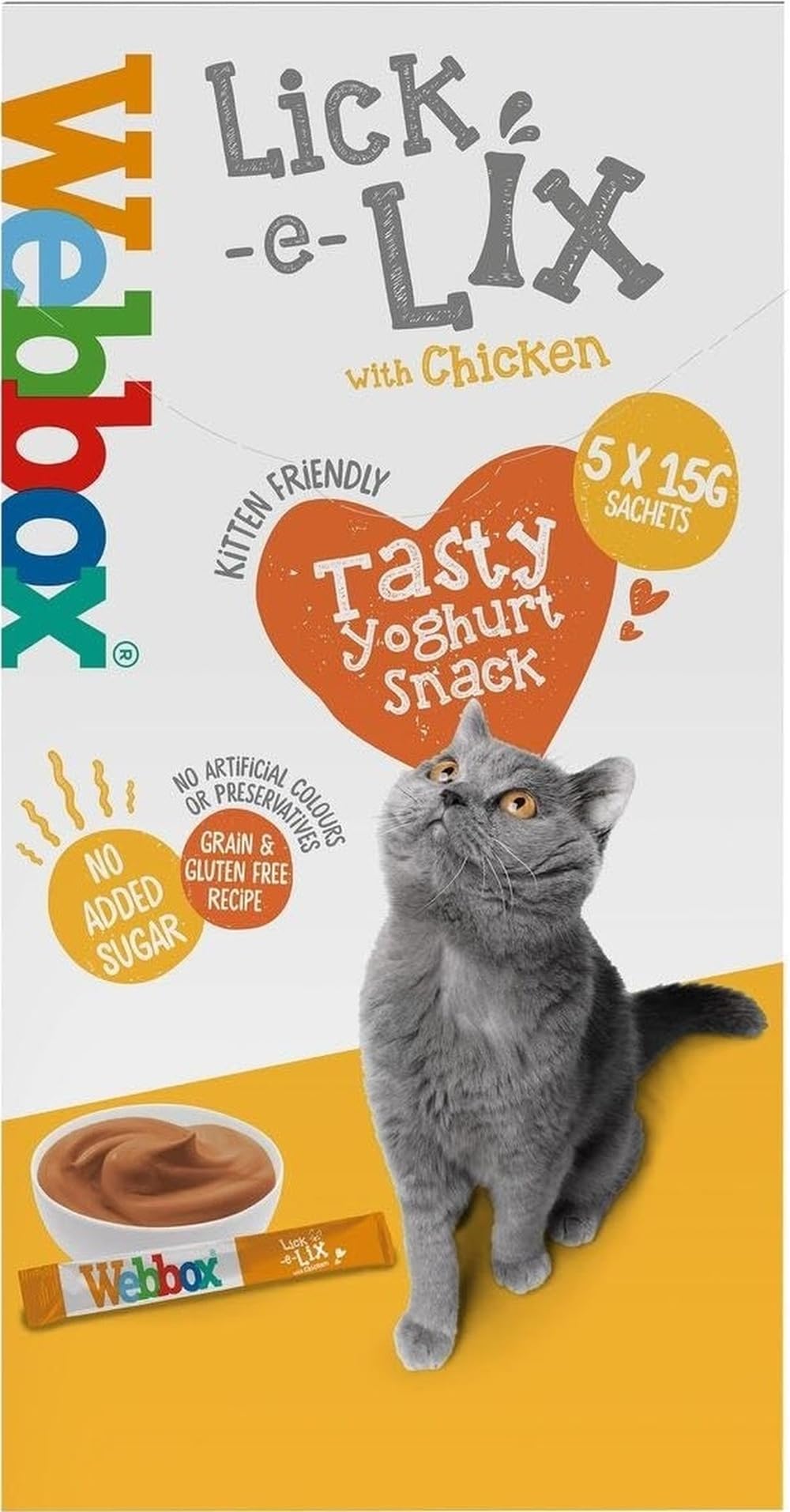 Webbox 5 Lick-E-Lix Chicken Cat Treats, 15g