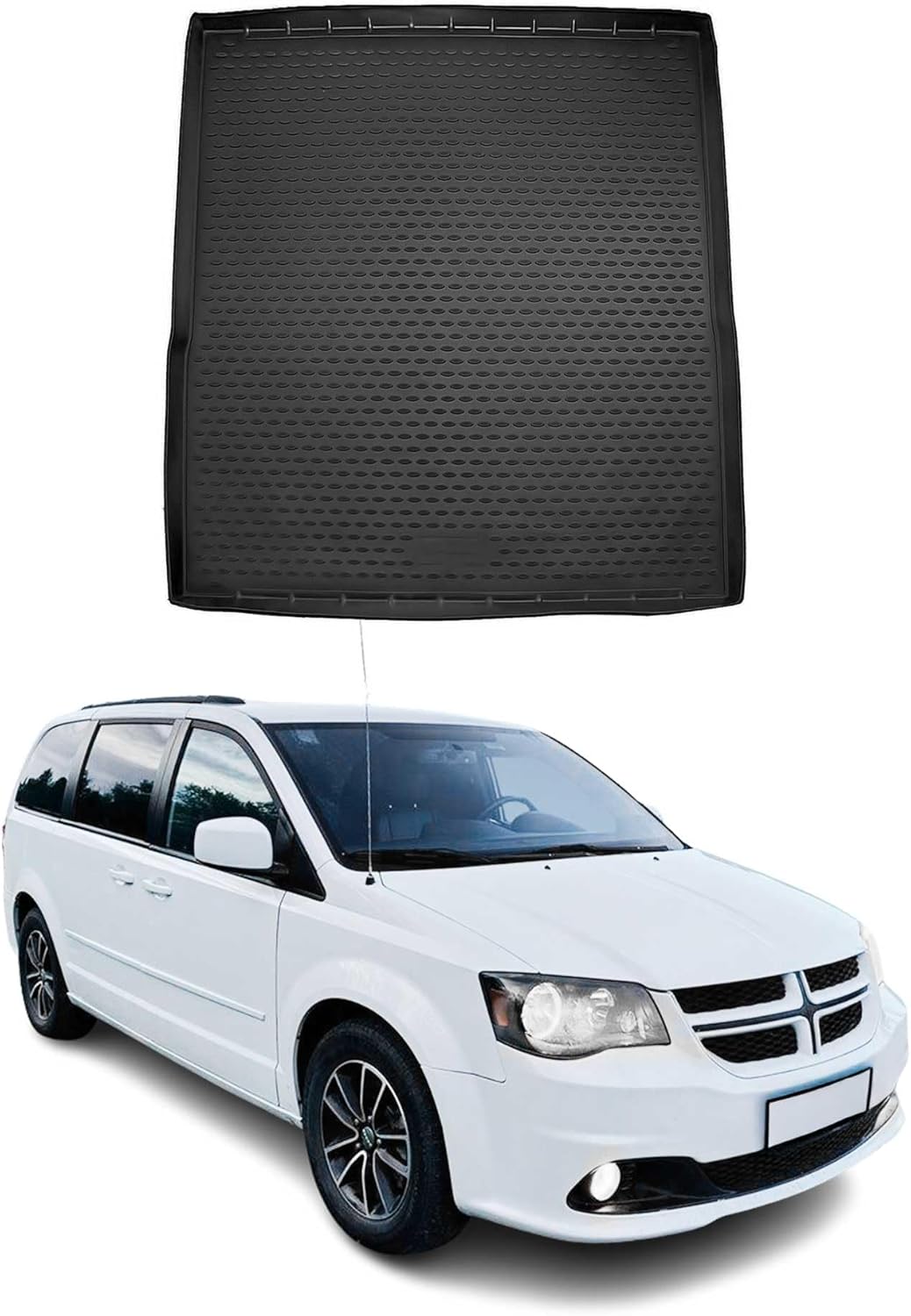 OMAC Cargo Mats Liner for Dodge Grand Caravan 2008-2020 Behind 2nd Row TPE Black
