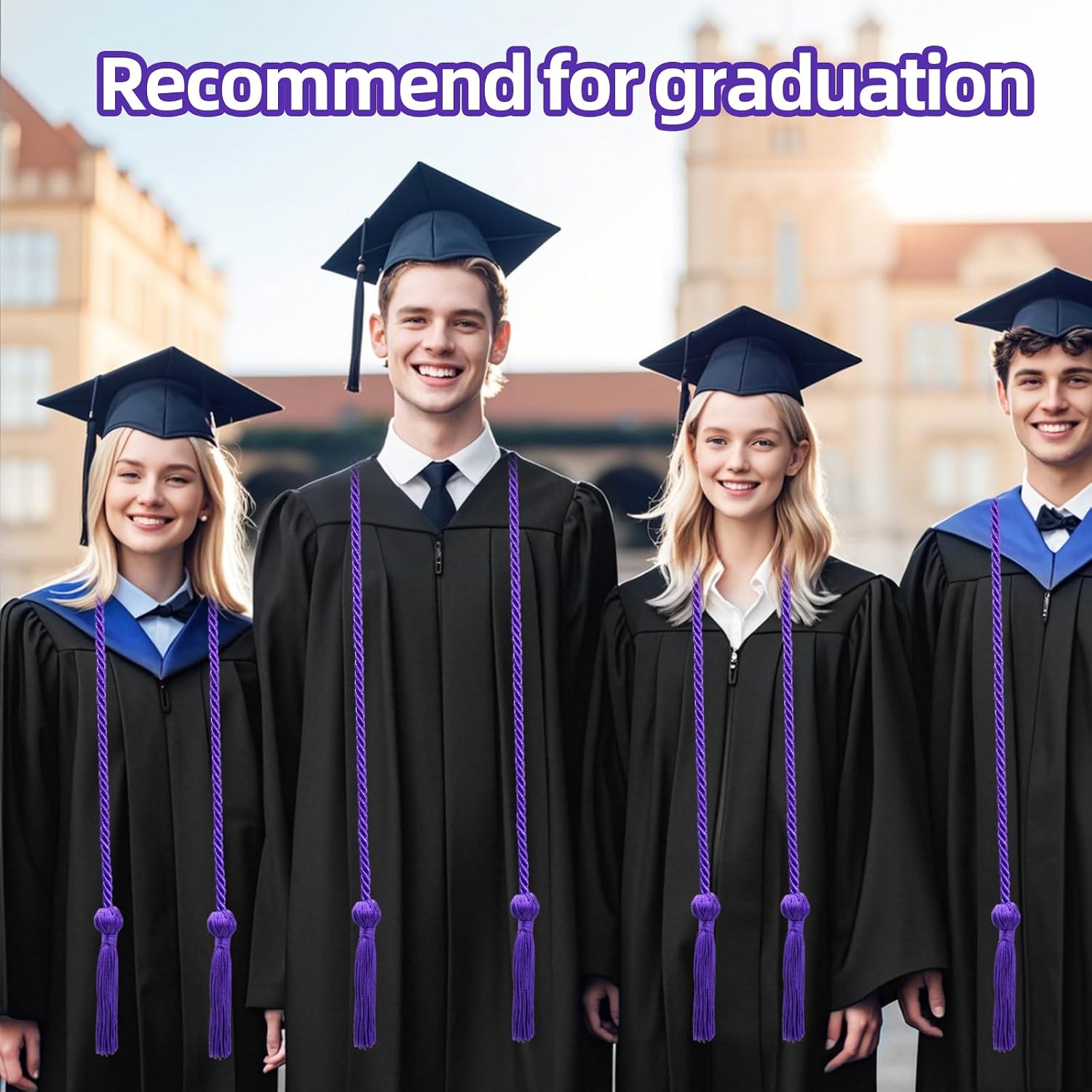 80 Pcs 2026 Graduation Cords 67 Inch Braided Honor Cord with Tassels for College Graduation Students Bachelor Master Doctor Grad Decor(Purple)