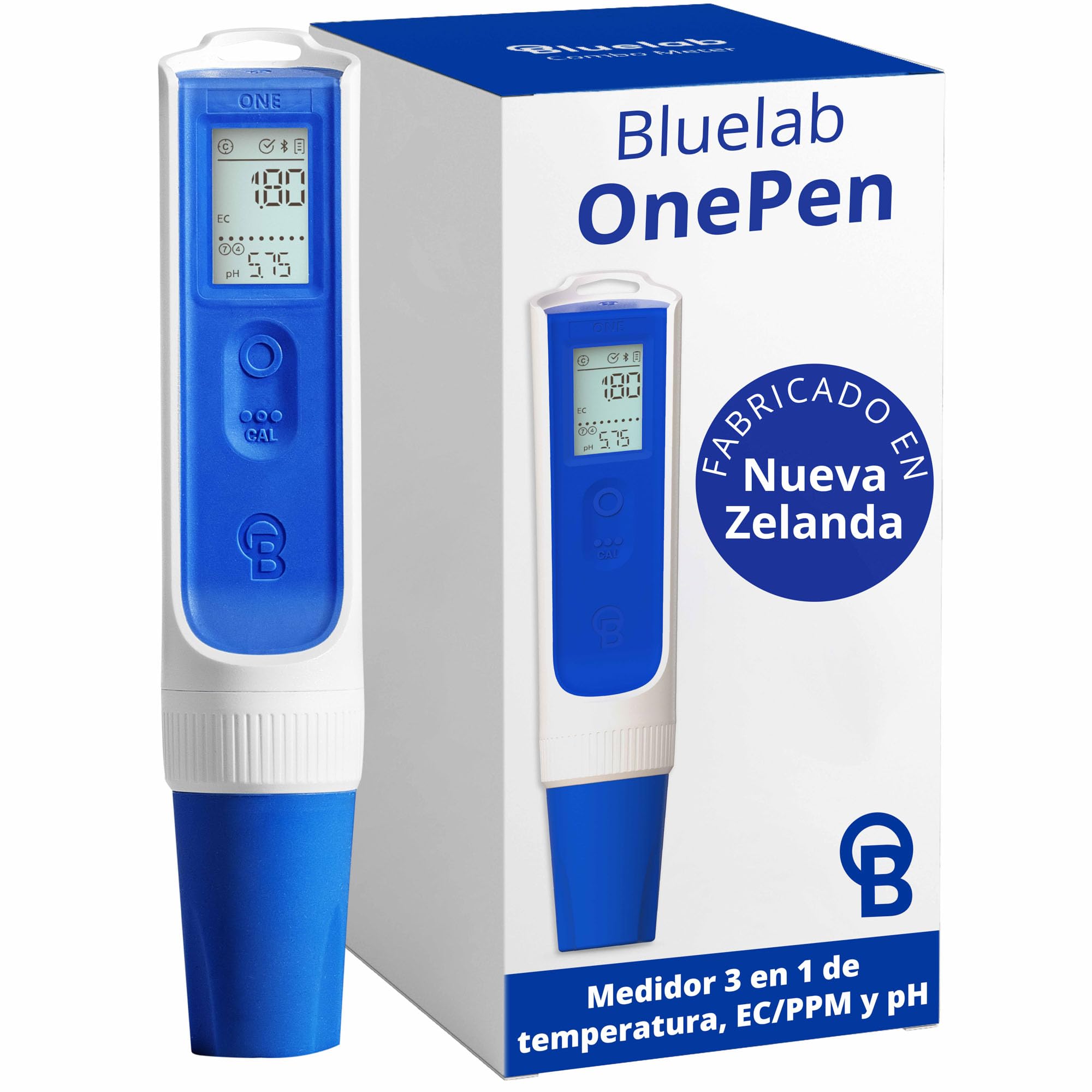 Bluelab OnePen - Medidor de temperatura, EC/PPM y pH 3 en 1, lecturas ultrarrápidas - Intercambio de datos Bluetooth y seguimiento en la aplicación - Sonda intercambiable