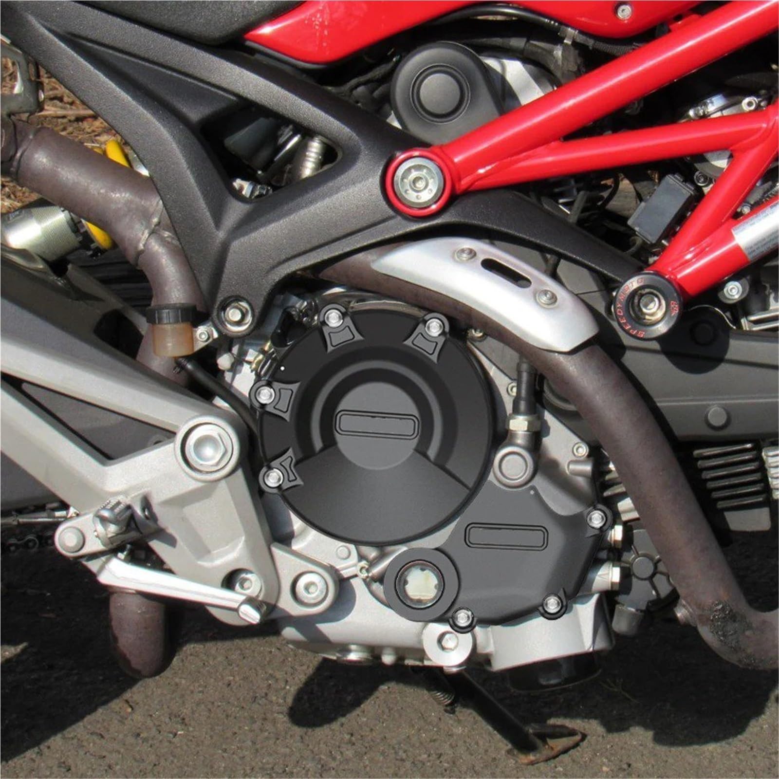 Piastra Paramotore Per Ducati Per Monster 696 796 1100 2008-2015 Copertura Di Protezione Del Motore 695 795 Protezione Del Carter Del Motore Della Motocicletta Paramotore(1 Set-CF)