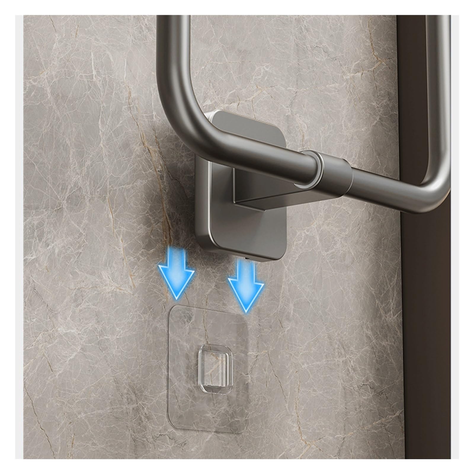 Toalleros De BañO Toallero sin perforar, toallero de baño, paño de Cocina, Inodoro, montado en la Pared(Square Grey)