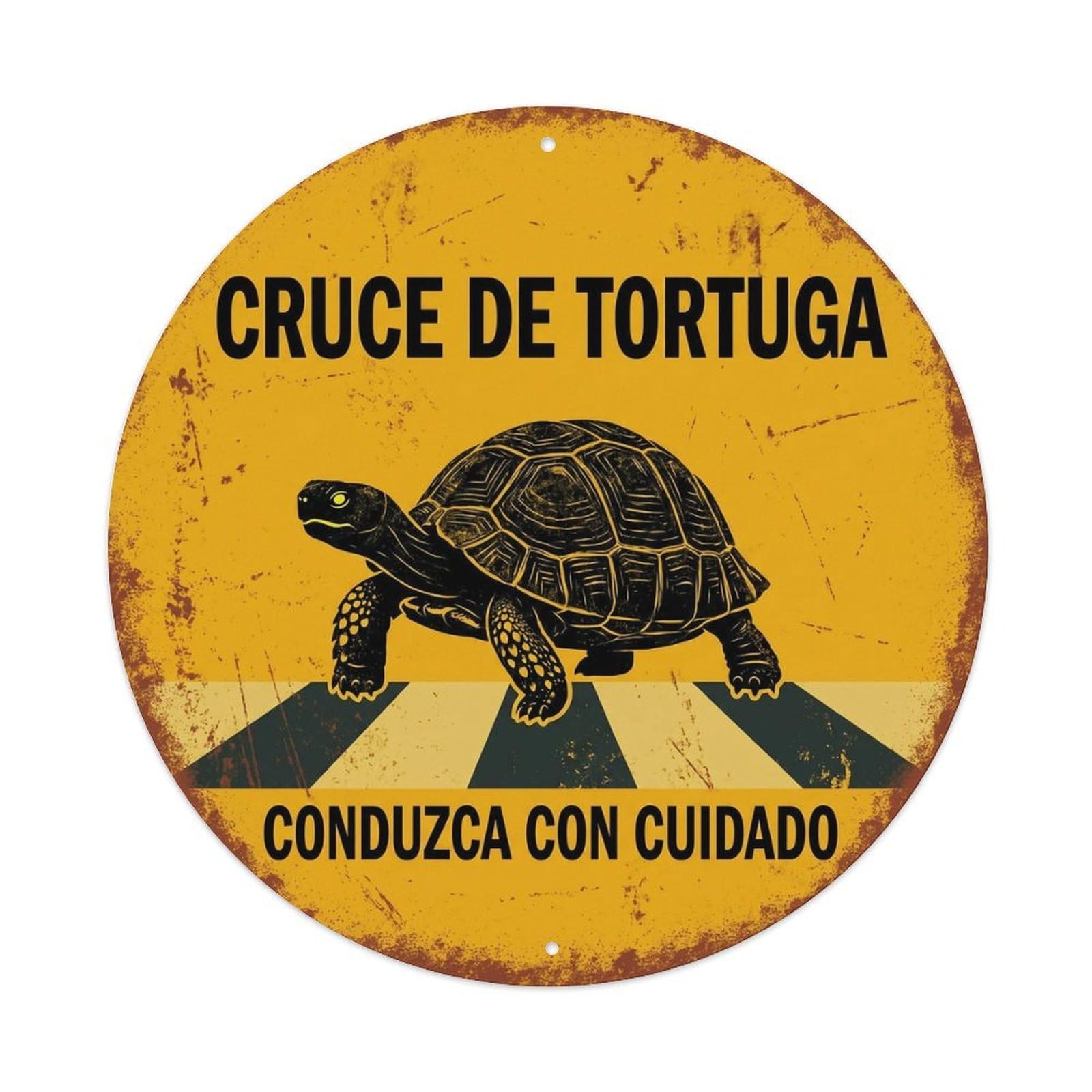 Metal Tin Sign Turtle Crossing Conduzca Cuidado Provincial