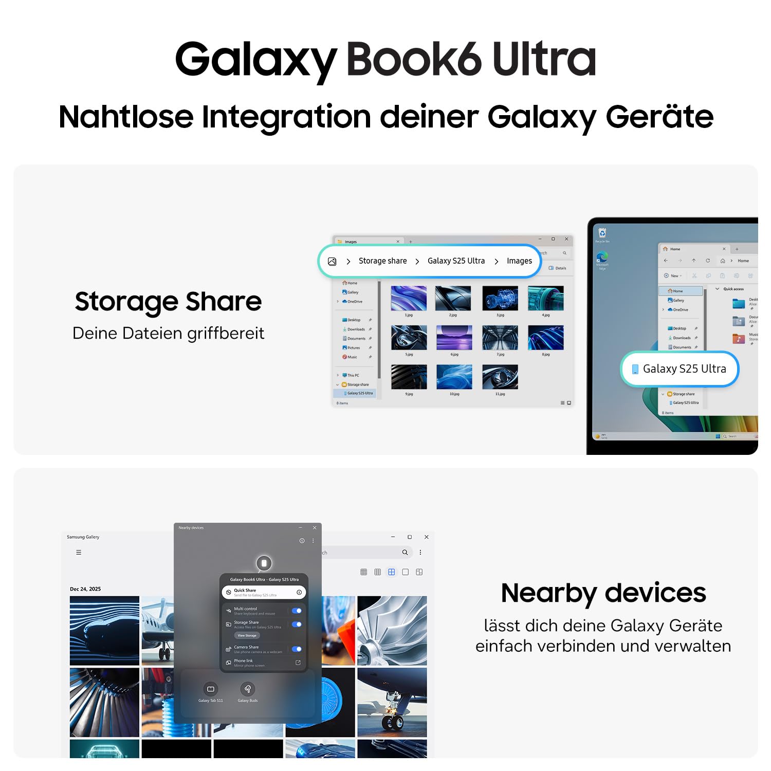 Samsung Galaxy Book6 Ultra 16 Zoll – AI Laptop mit Intel Core 7 Prozessor, 32 GB RAM, 512 GB SSD, NVIDIA RTX 5060, Touchscreen Display, Gray, 3 Jahre Herstellergarantie [Exklusiv bei Amazon]