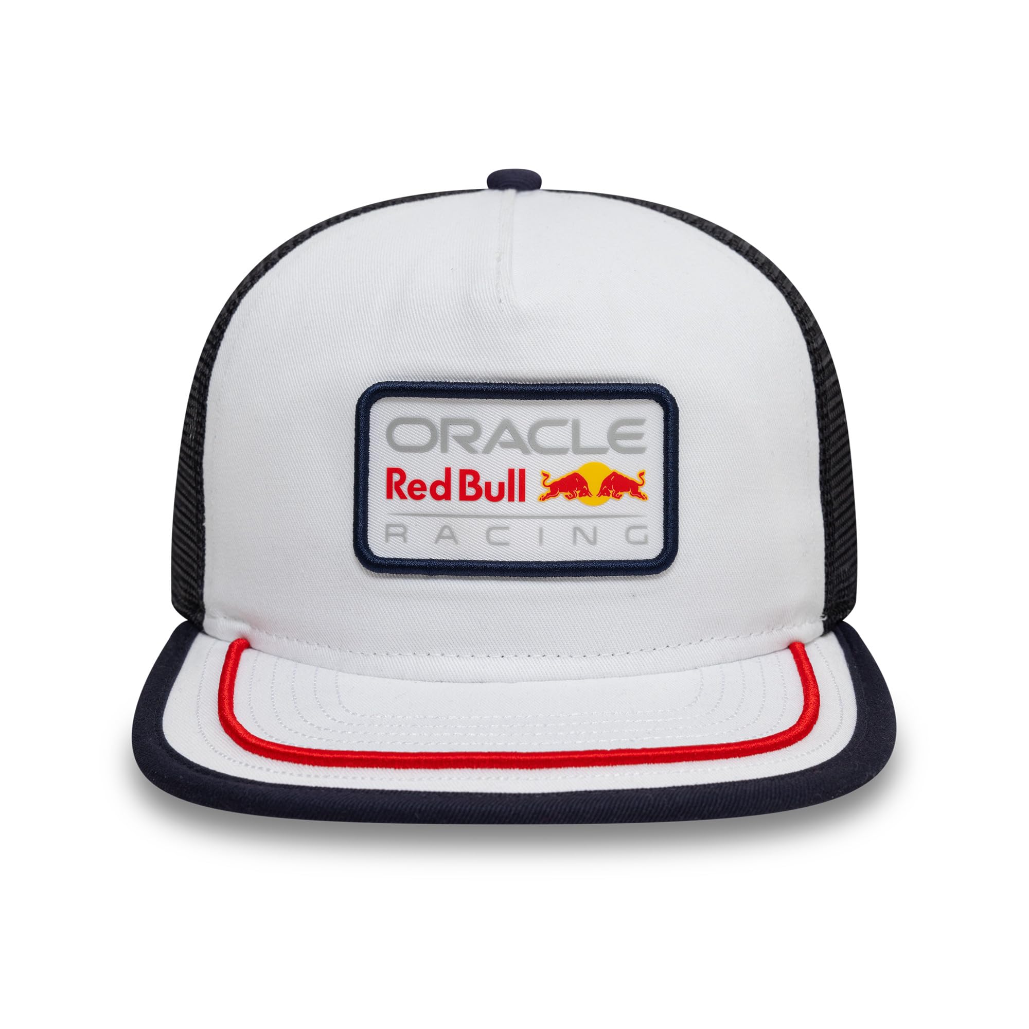 Red Bull Racing Unisex-Erwachsene 9fifty Trucker Baseballkappe, Weiß/Marineblau/Rot, One Size
