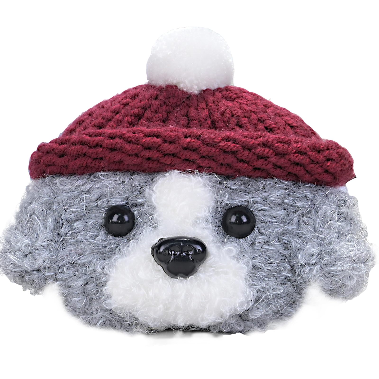 Plush Case Cover Compatible with Apple Airpods pro/pro 2 Handmade Knitted Cartoon Creative Funny Cute Earbuds Headphone Cases (HBG+Burgundy,for