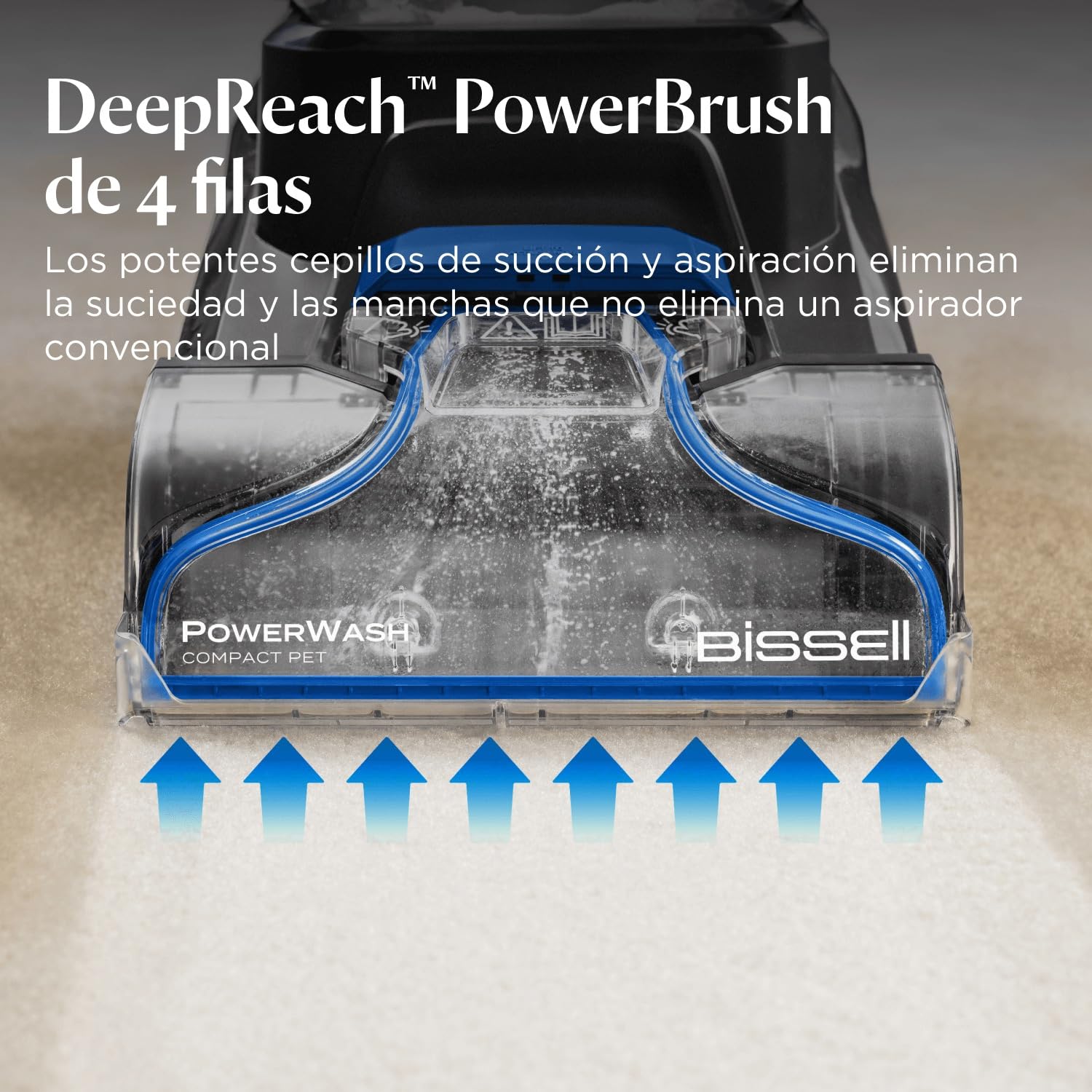 BISSELL PowerWash Compact Pet, Aspiradora de Agua Tapicería y Alfombras Compacto, Manchas y Olores Mascotas, Lava aspiradora Multisuperficie, Accesorios Desmontables, 600W, Portable, con Cable, 4058N