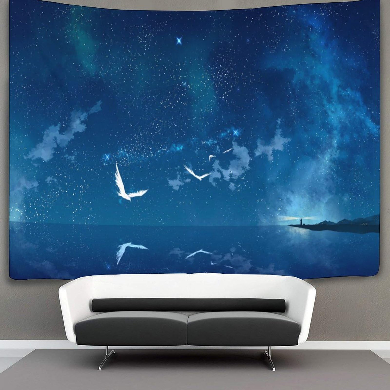 kaiyun 70cmx100cm Tapestry Starry Sky Anime Dreamscape Tapestries Birds Animals 3D Printing Wall Hanging Home Decorations