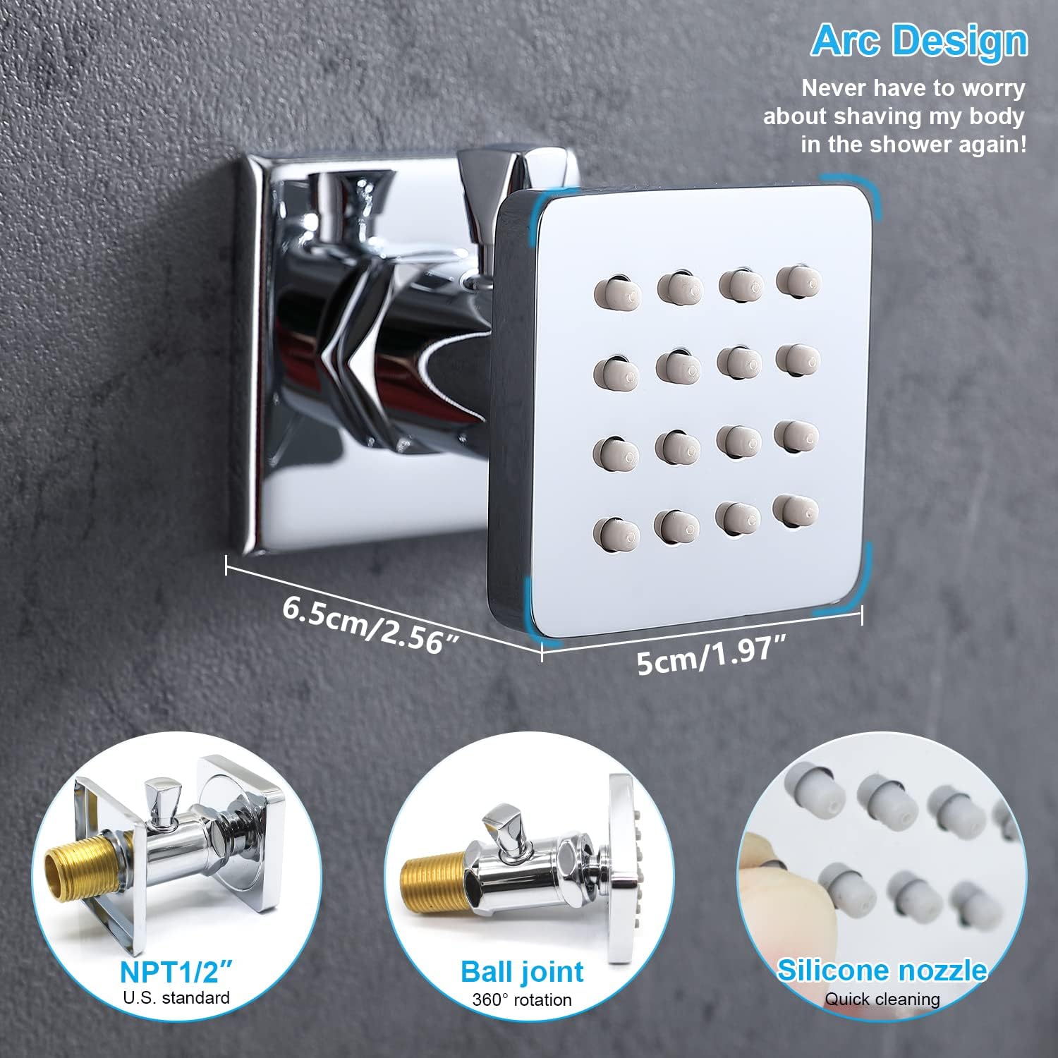 Nеw Prоduсt Shower with Jets, 16 Inch Ceiling Rainfall Shower System with Body Spray Jets Kit Multi Showerhead Spa Shower Faucet Fixture (Flow Controllable), Chrome Suреr Sаlе 🛒 Shower with Jets, 16 Inch Ceiling Rainfall Shower System with Body Spray Jets Kit Multi Showerhead Spa Shower Faucet Fixture (Flow Controllable), Chrome