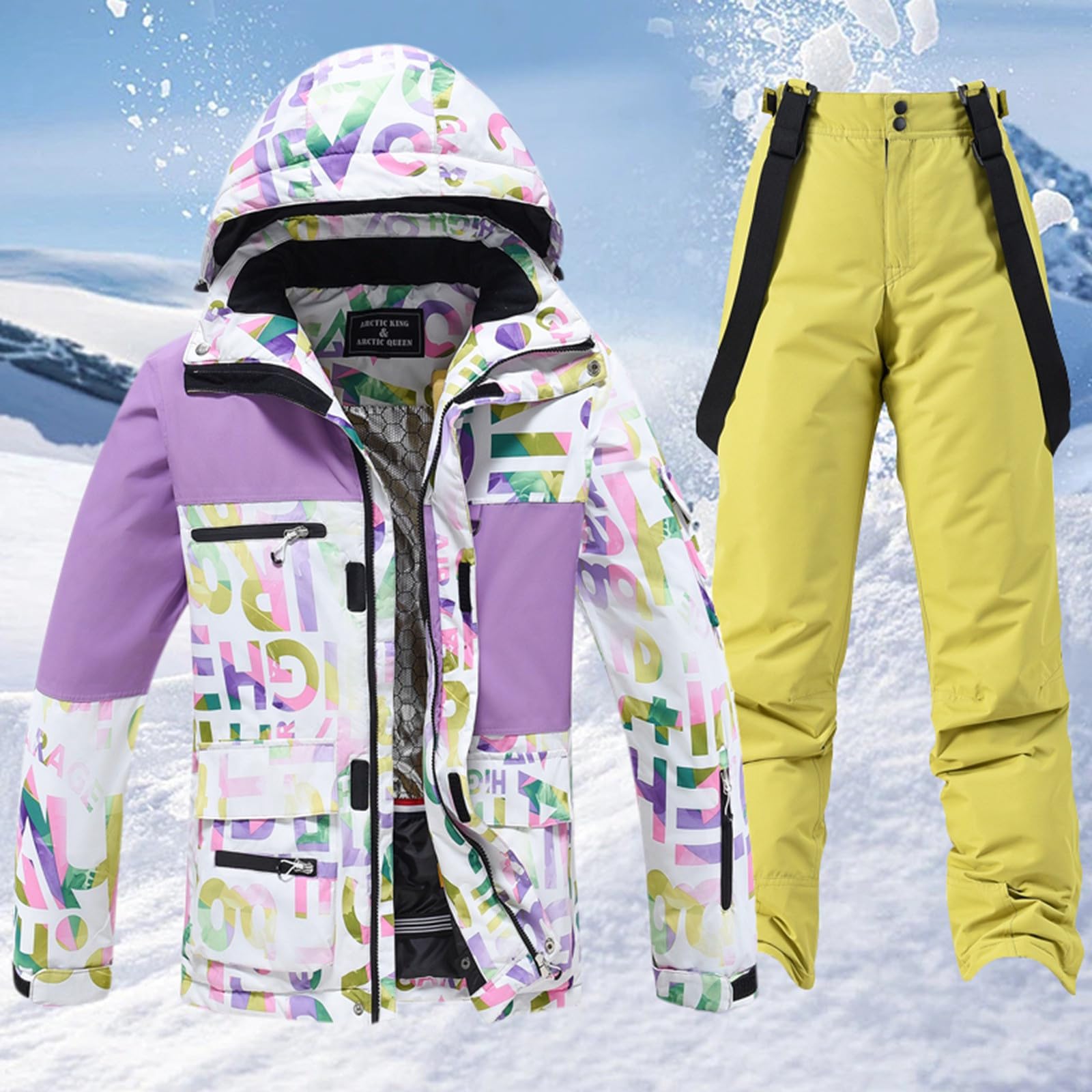 Skijacke und Hose Set Herren Damen Warm Schnee Wasserdicht Winddicht Atmungsaktiv Skianzug Für Training Gym Arbeit Herbst Winter Paar Kostüme