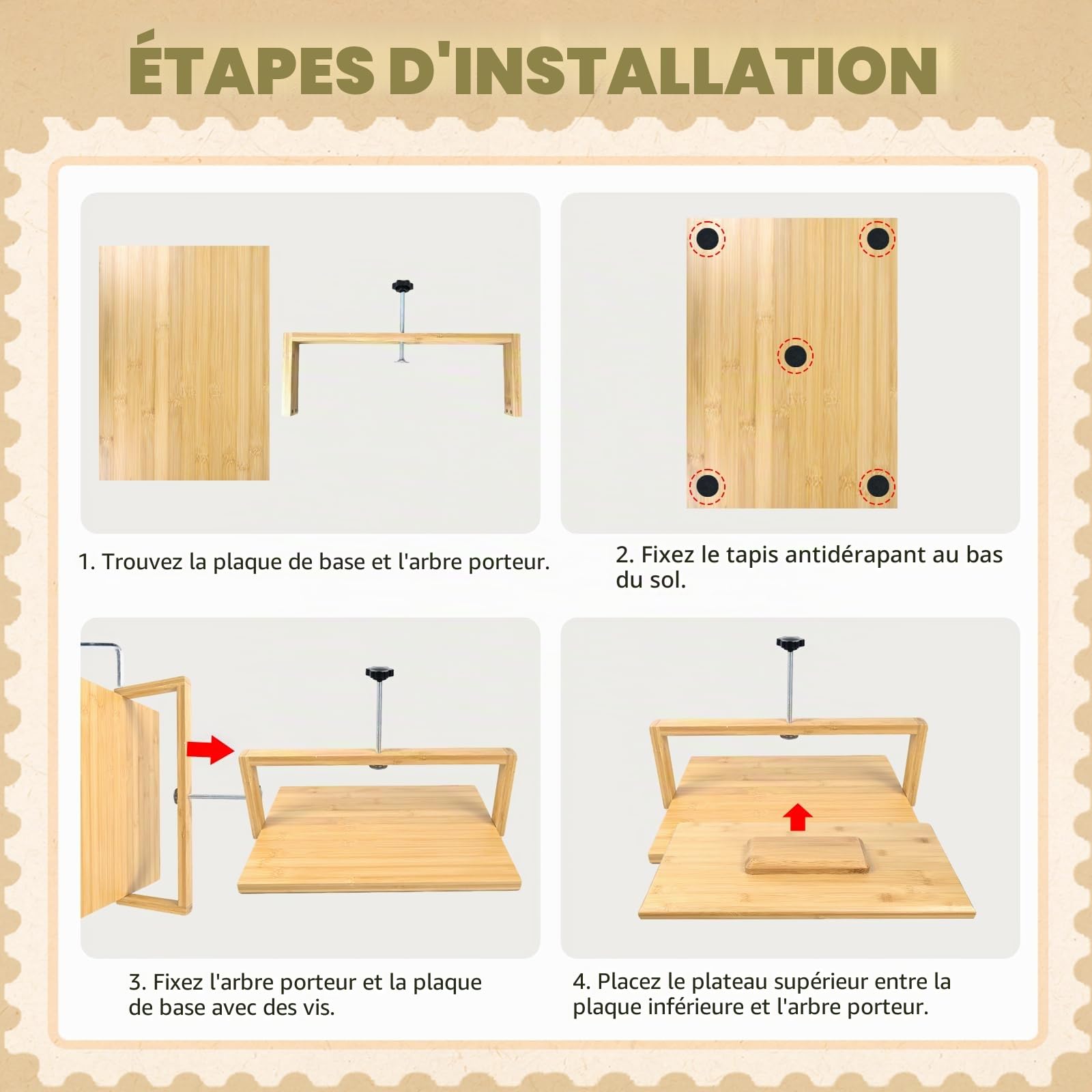 Presse à livres en bois et bambou 29x20 cm pour relieurs pression uniforme