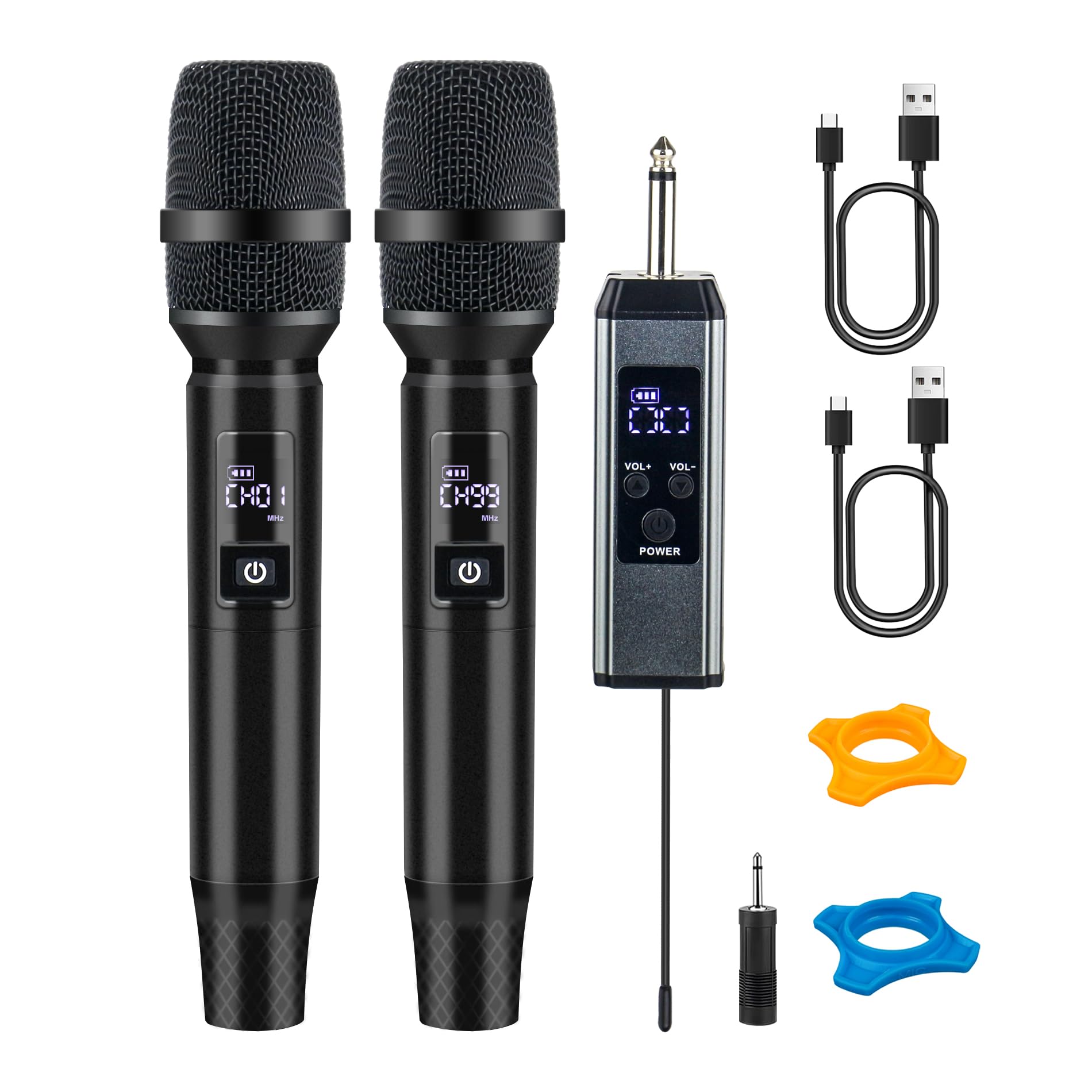 Photo 1 of MOREFAND Wireless Microphones, Wireless Bluetooth Karaoke Microphone with Rechargeable Receiver(40H - 500 Ft Range), Karaoke Microphone Set for Singing, Wedding, DJ, Party, Speech, Church