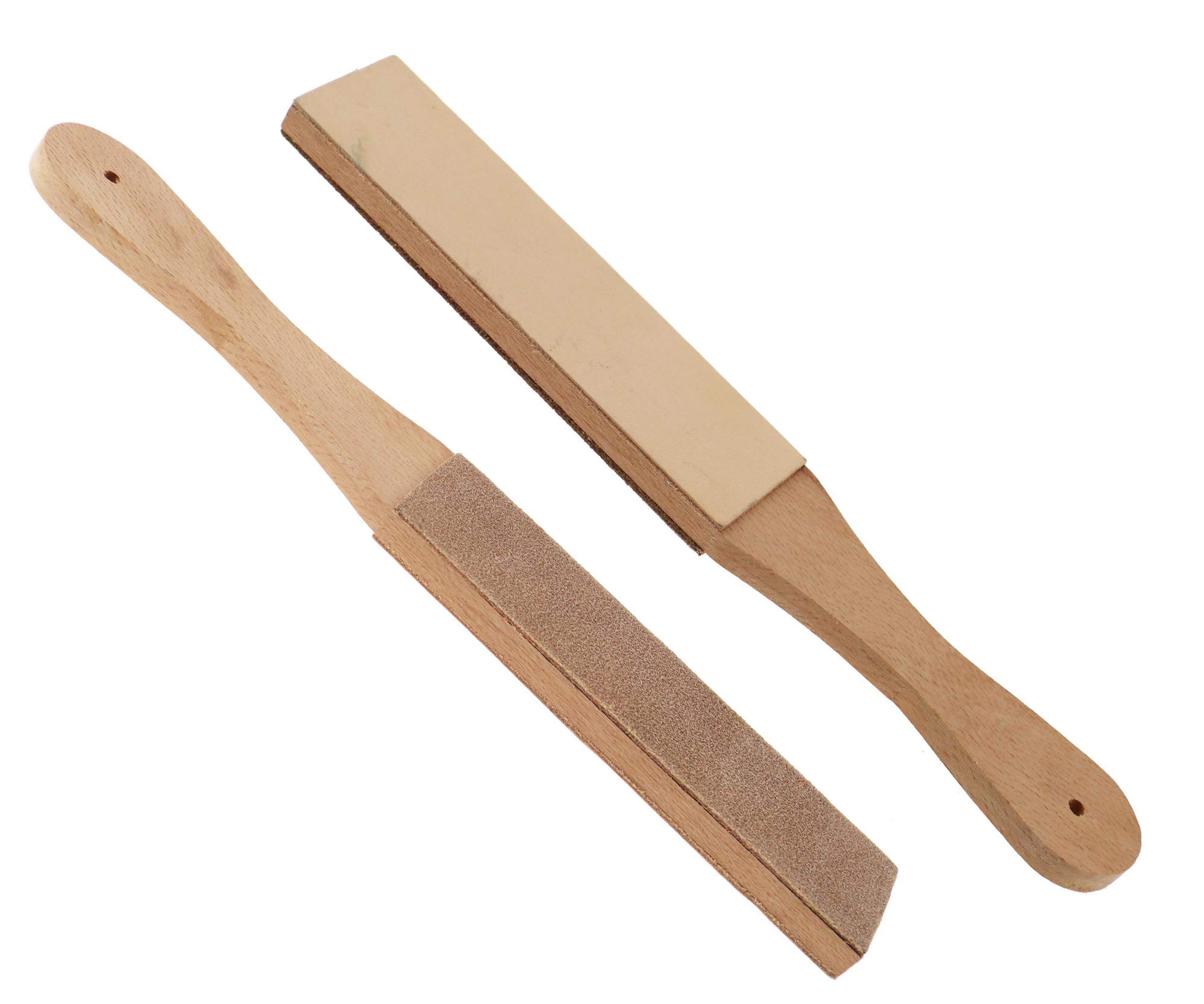 1x Leather Strops Wooden Leather Polish Sharpening Strop Accessory for Razors Sanding Compound