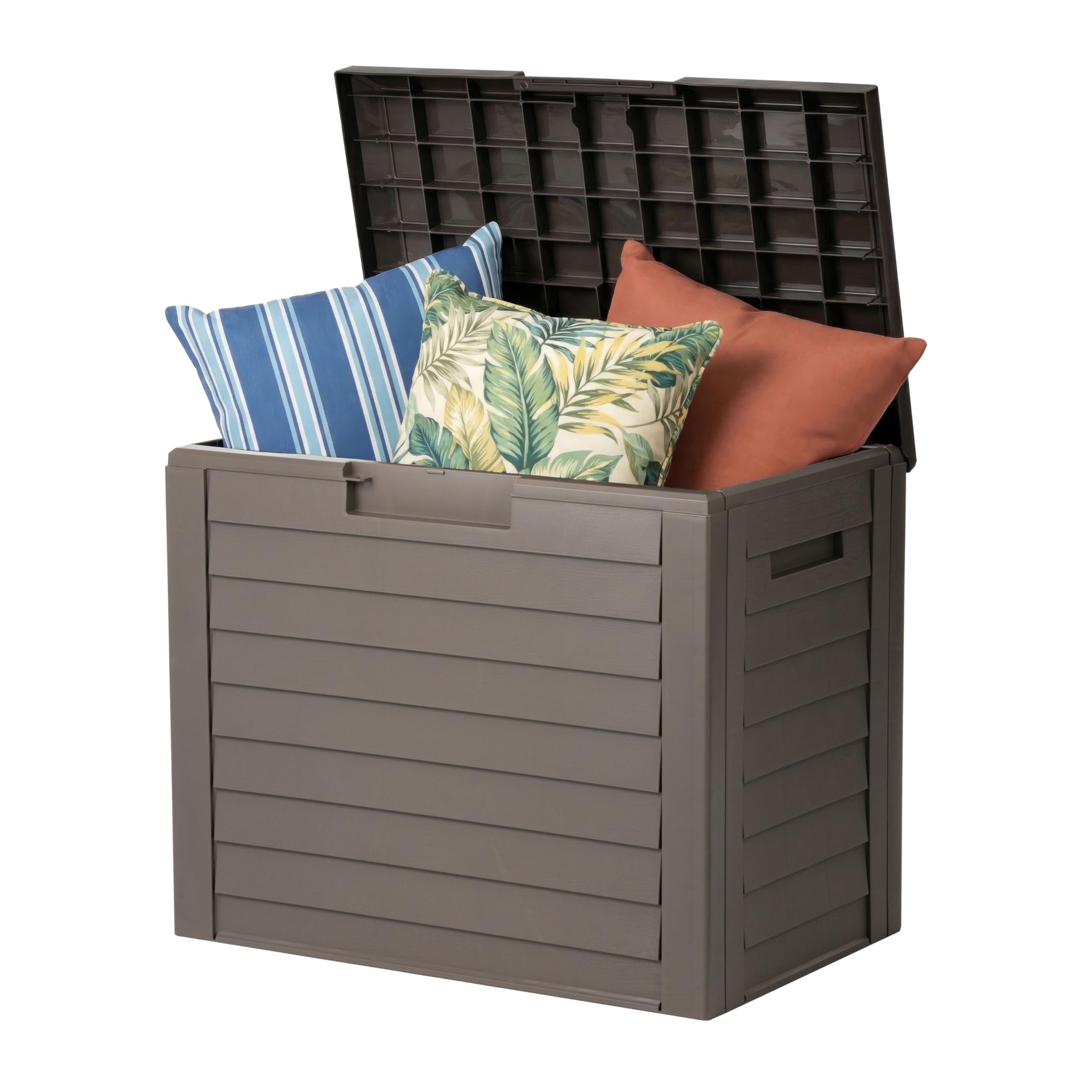 IRIS USA 35-Gallon Outdoor Deck Storage Box, Lockable & UV-Protected, Weather-Resistant Patio Storage for Cushions, Garden Tools & Packages, Waterproof Resin, Durable & Stylish Design - Brown-image-25