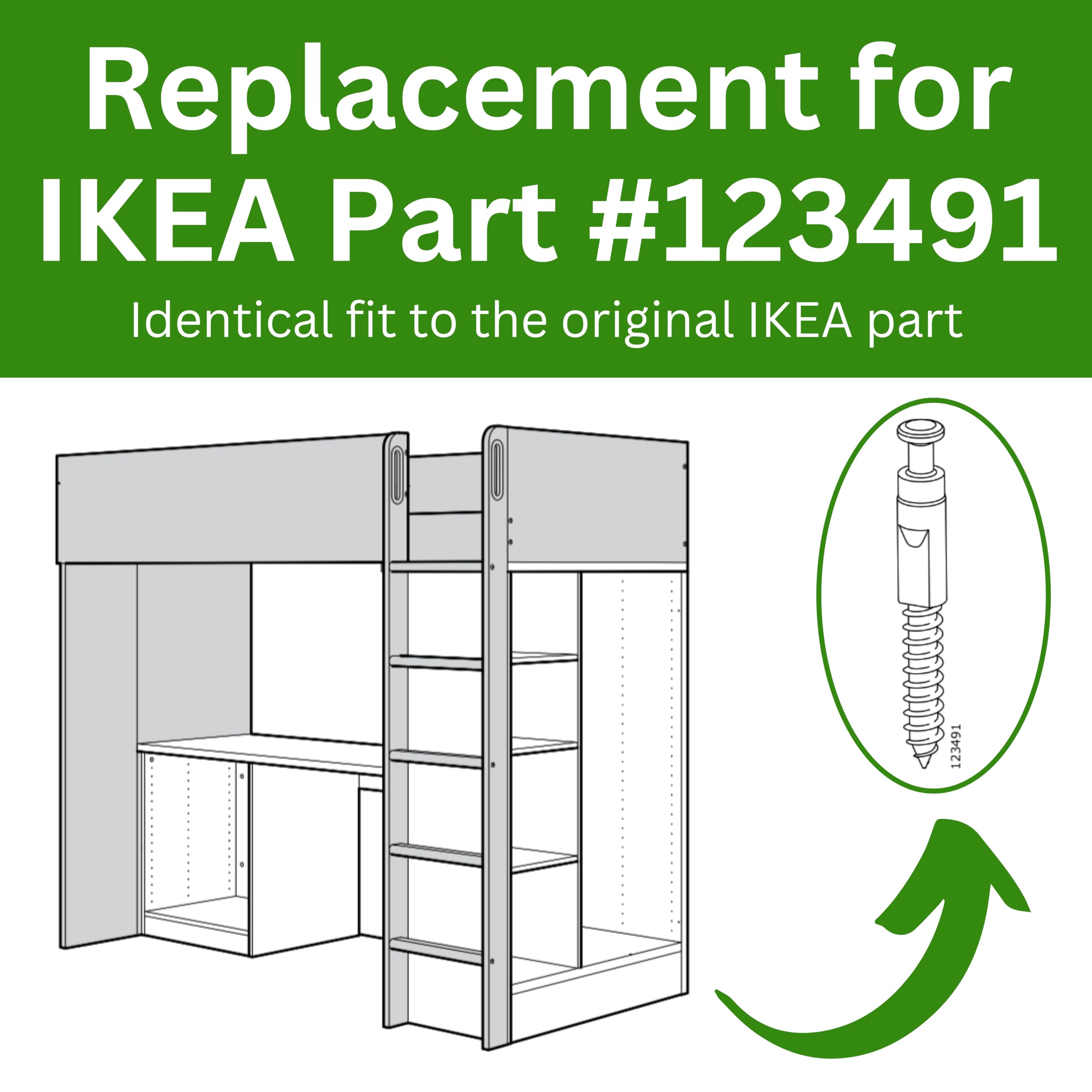 Chevilles De Remplacement Pour Cadre De Lit IKEA MALM - Référence 123491 - Paquet De 2 - Neuf Sous Emballage