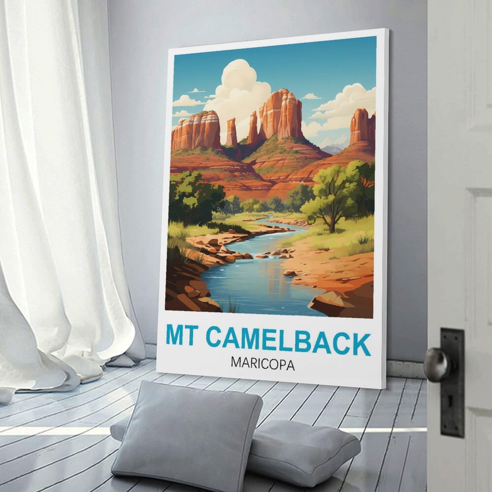 Amazon.com: LNHZGNJN Mt Camelback Maricopa Vintage Travel Poster