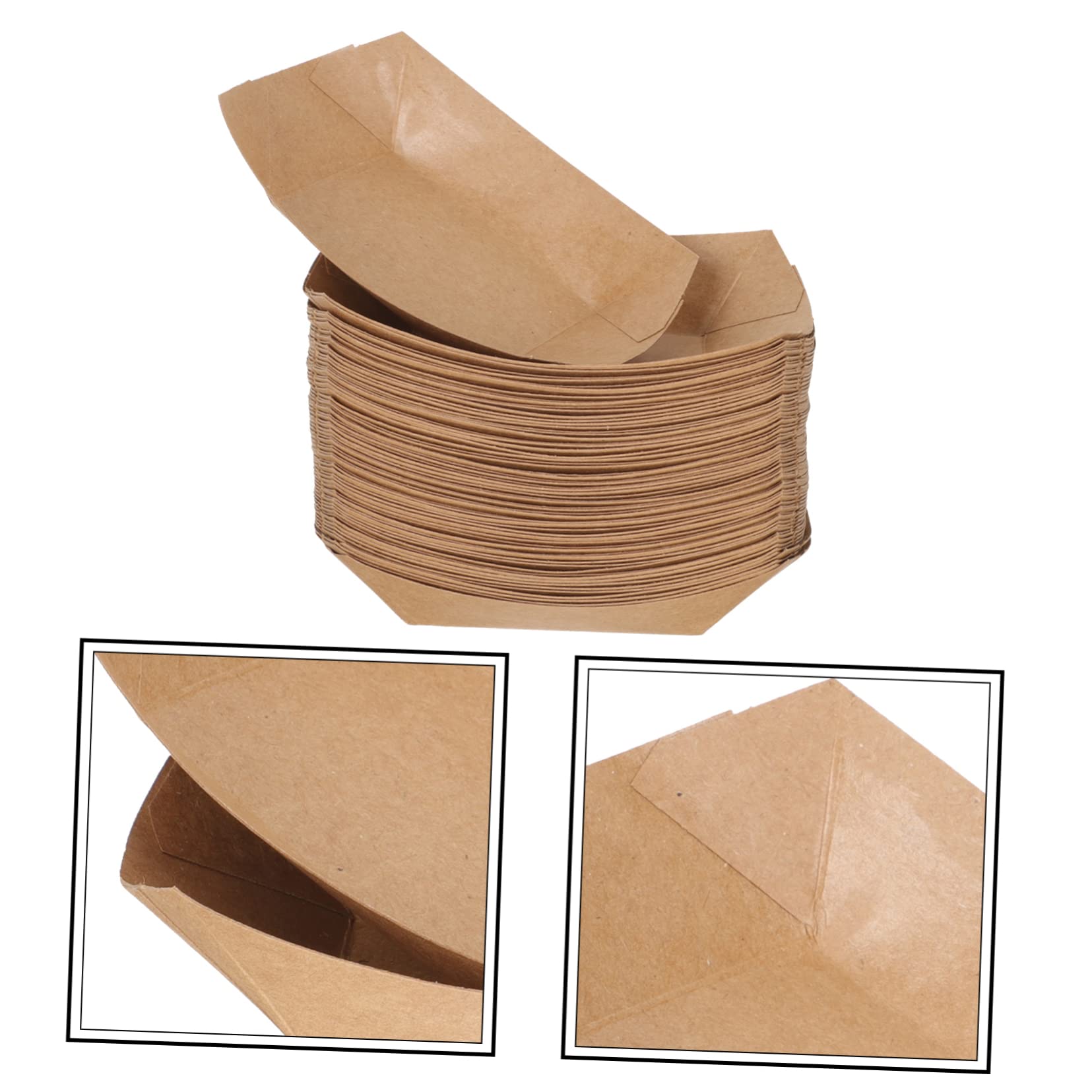 STOBAZA 250Pcs Box Disposable Paper Food Boxes for Fried Chicken Snacks More Sturdy Paper Holders for Mess Eating for Parties Food Stands Outdoor Events