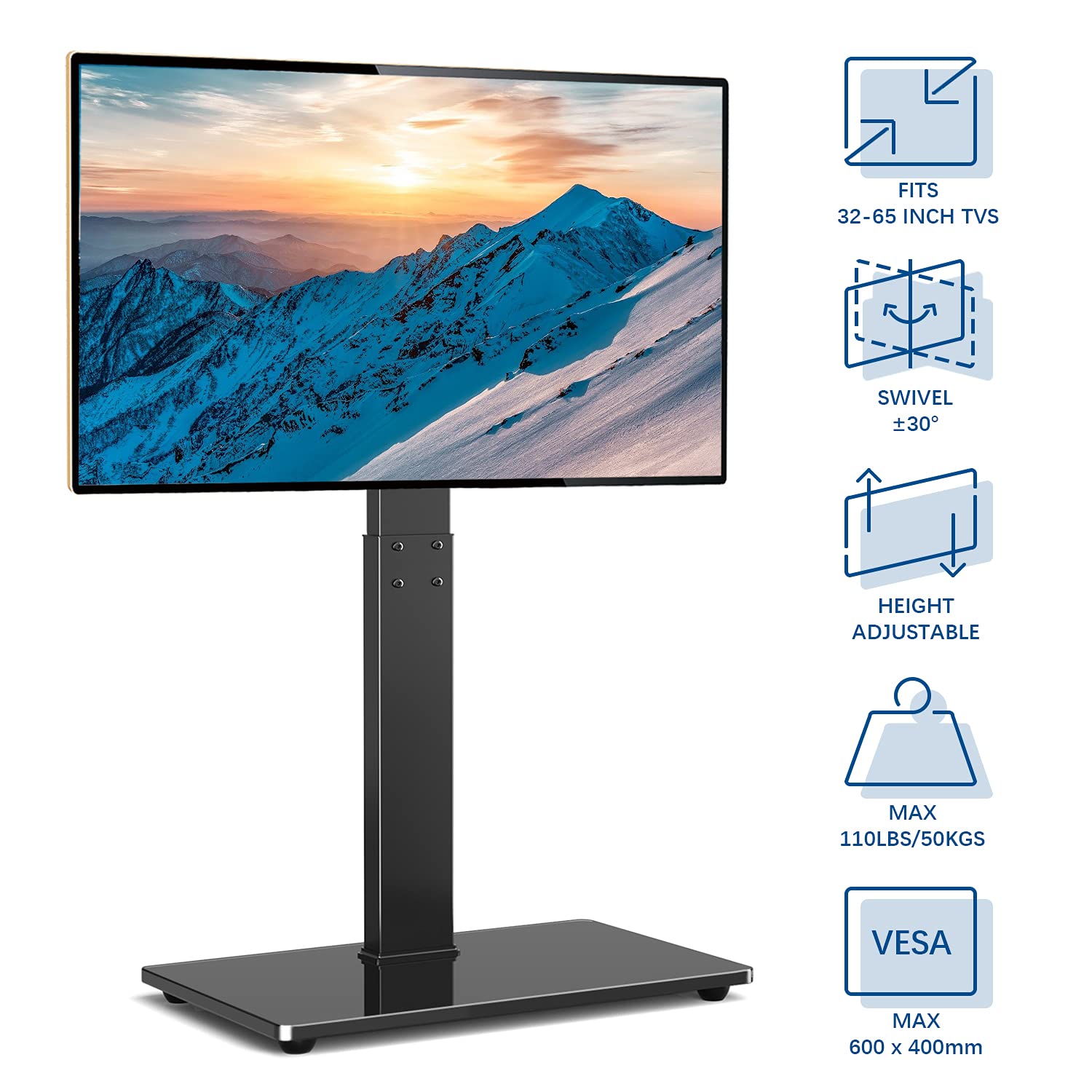 Rfiver Universal Swivel Floor TV Stand / Base with Space Saving Design