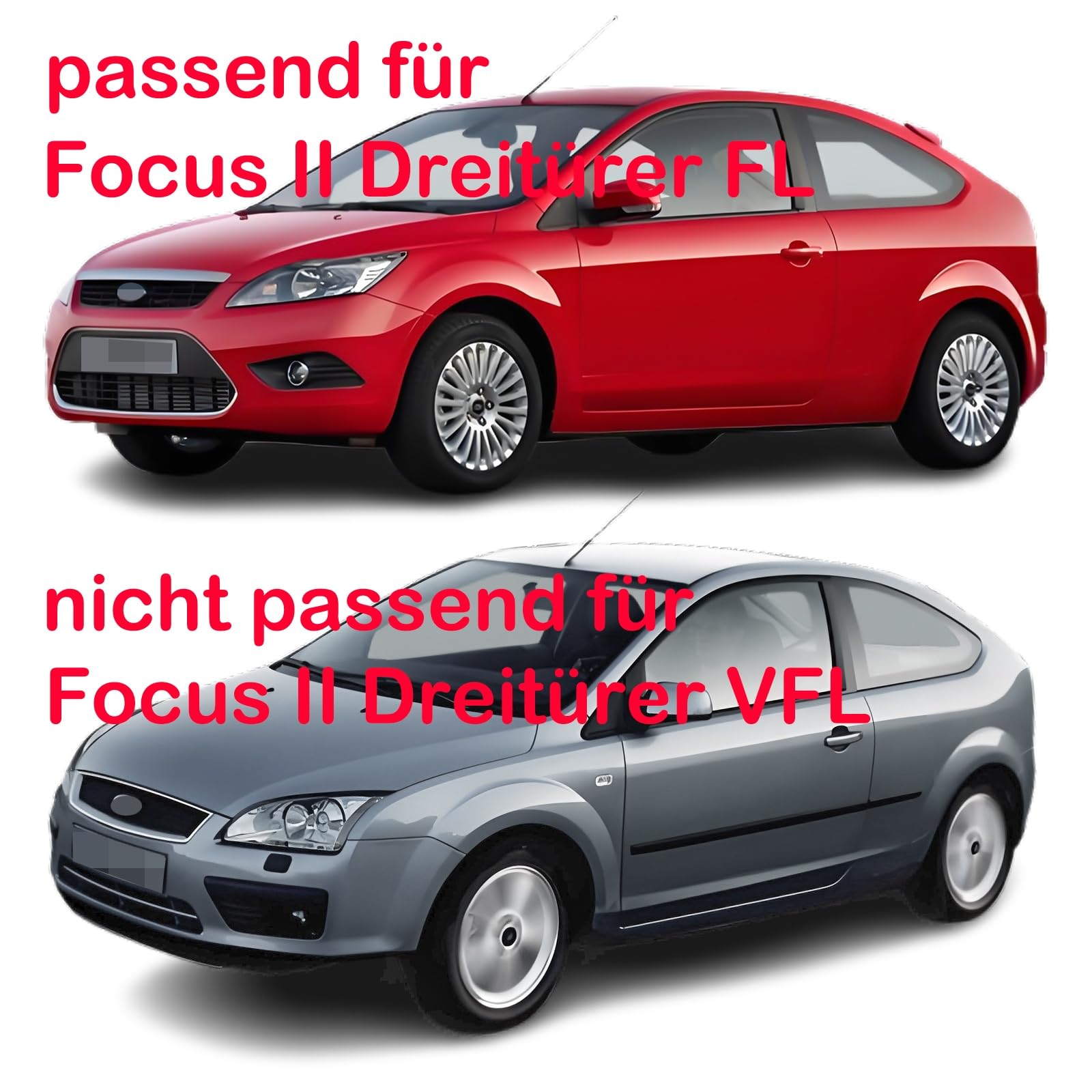 2x Front Scheinwerfer für Ford Focus II MK2 Facelift Schwarz Hauptscheinwerfer